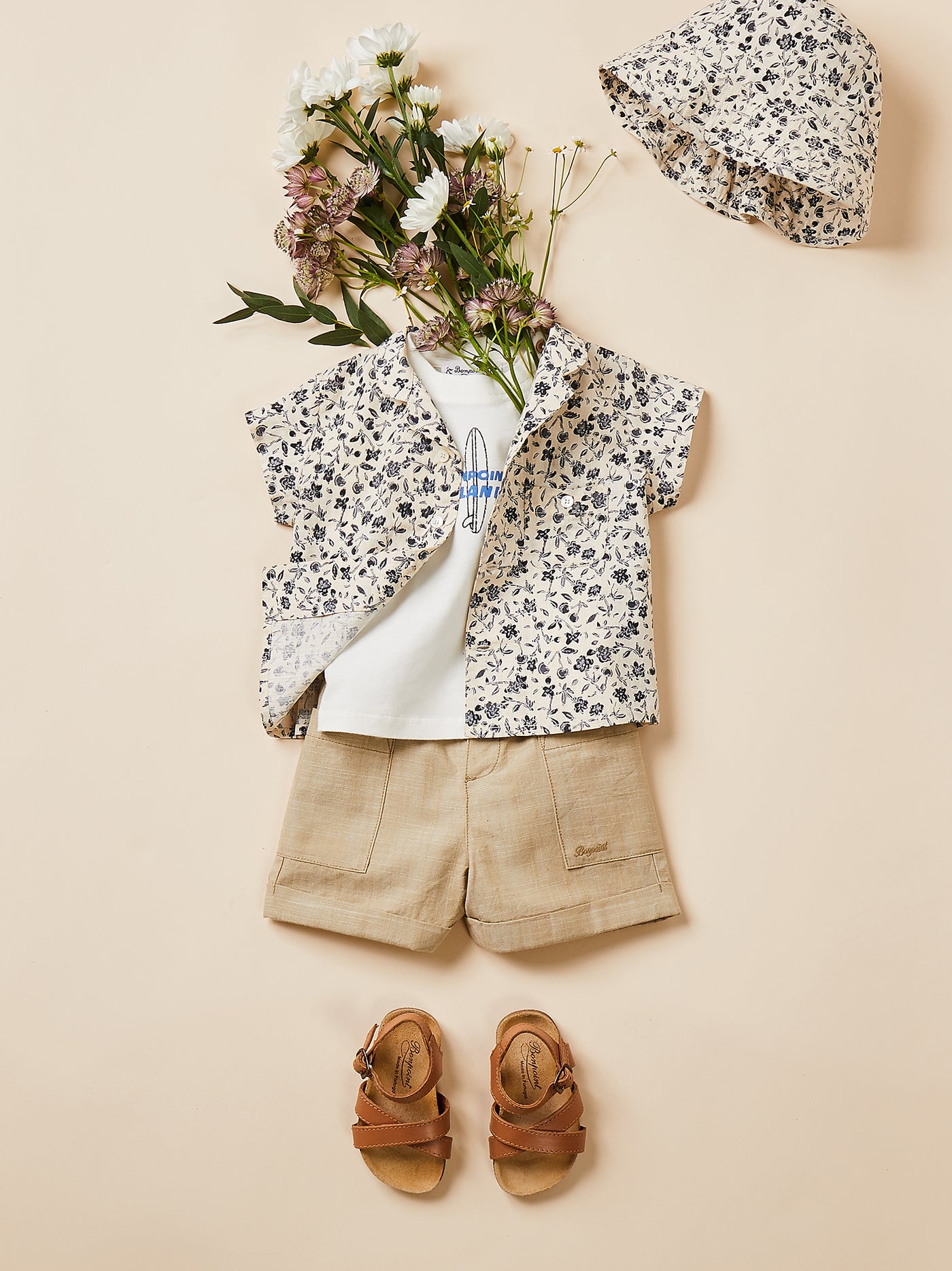 Baby boy's look cruise 2024 patterned shirt