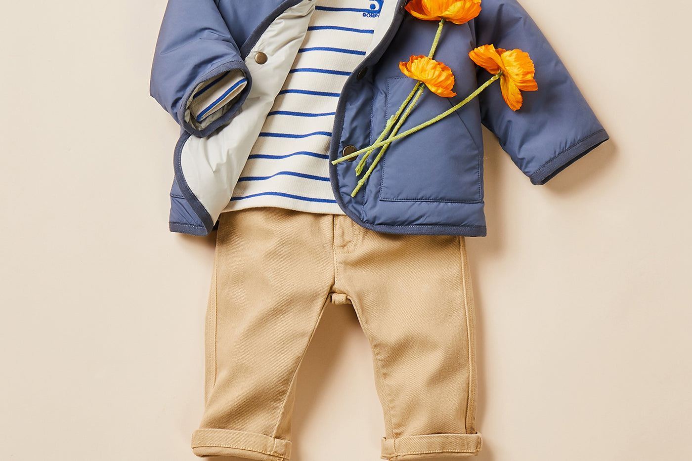 Baby boy's look summer 2024 blue jacket