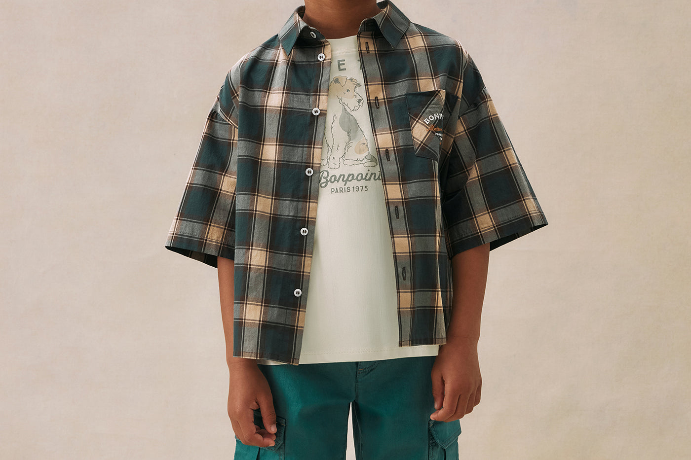 Boy's summer look 2025 Checkered shirt