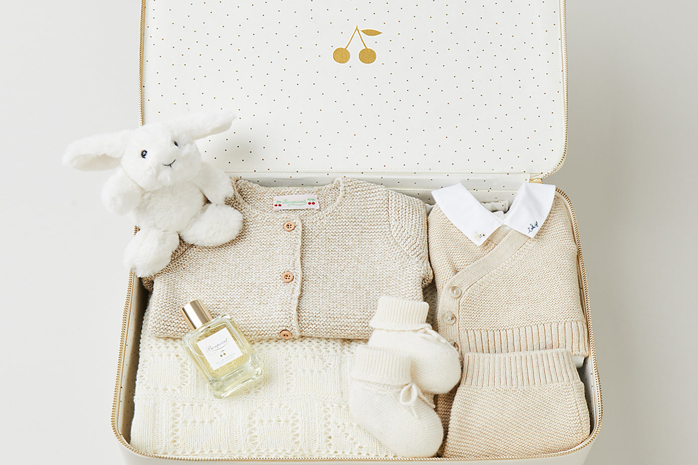 Summer 2024 unisex newborn suitcase beige cardigan