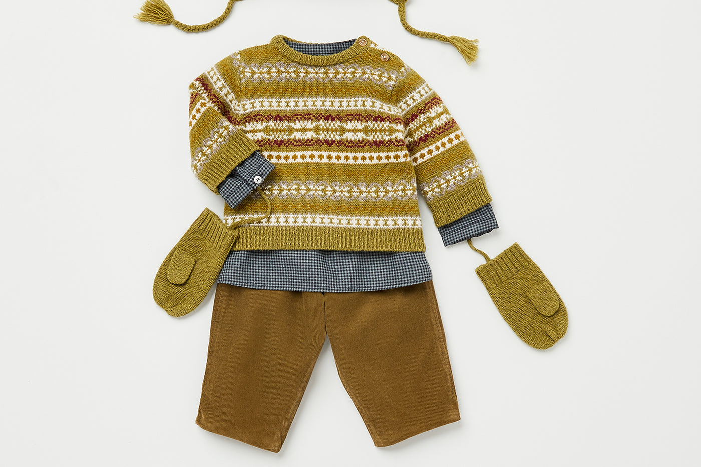 Baby boy winter 2023 patterned sweater look