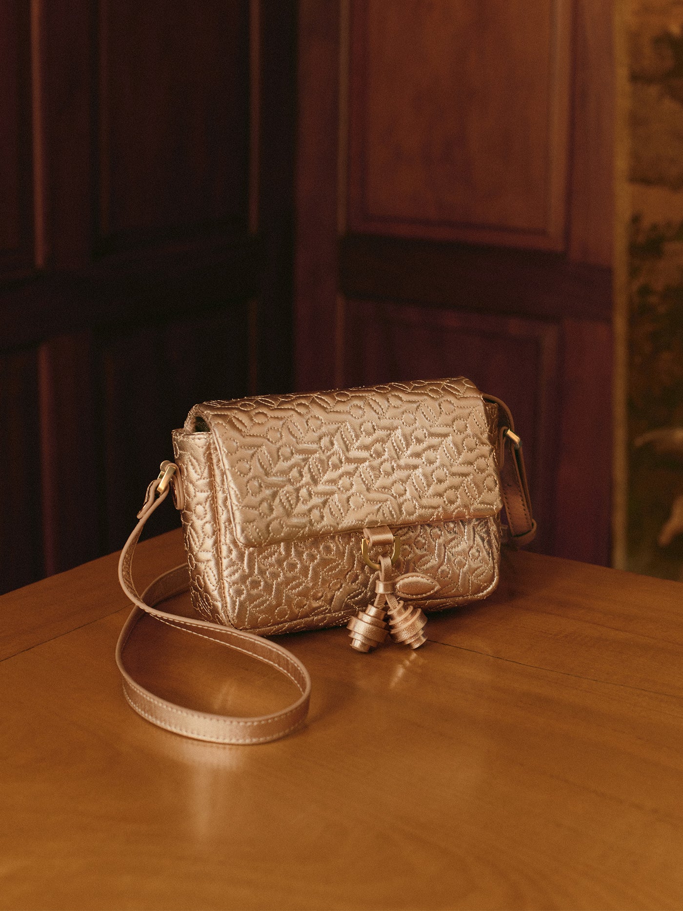 Bag Malory quilted, cherry print