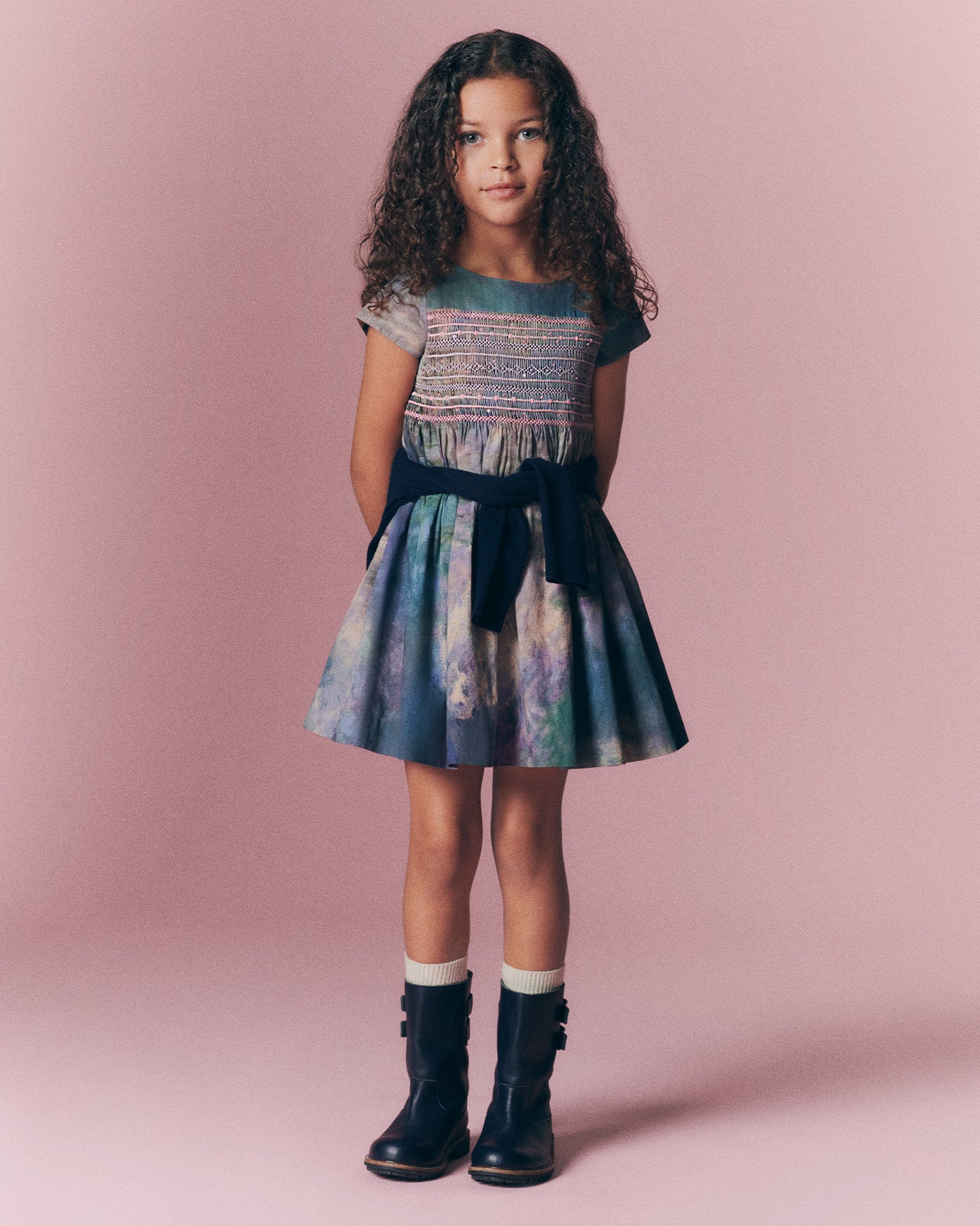 Girls' Look Bonpoint x MoMA - Printed Duchesse dress