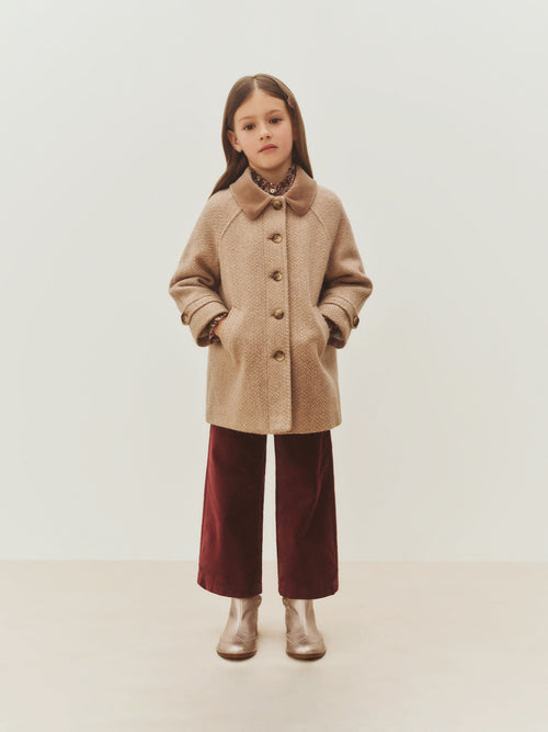 Jiba coat with velvet collar and padded lining