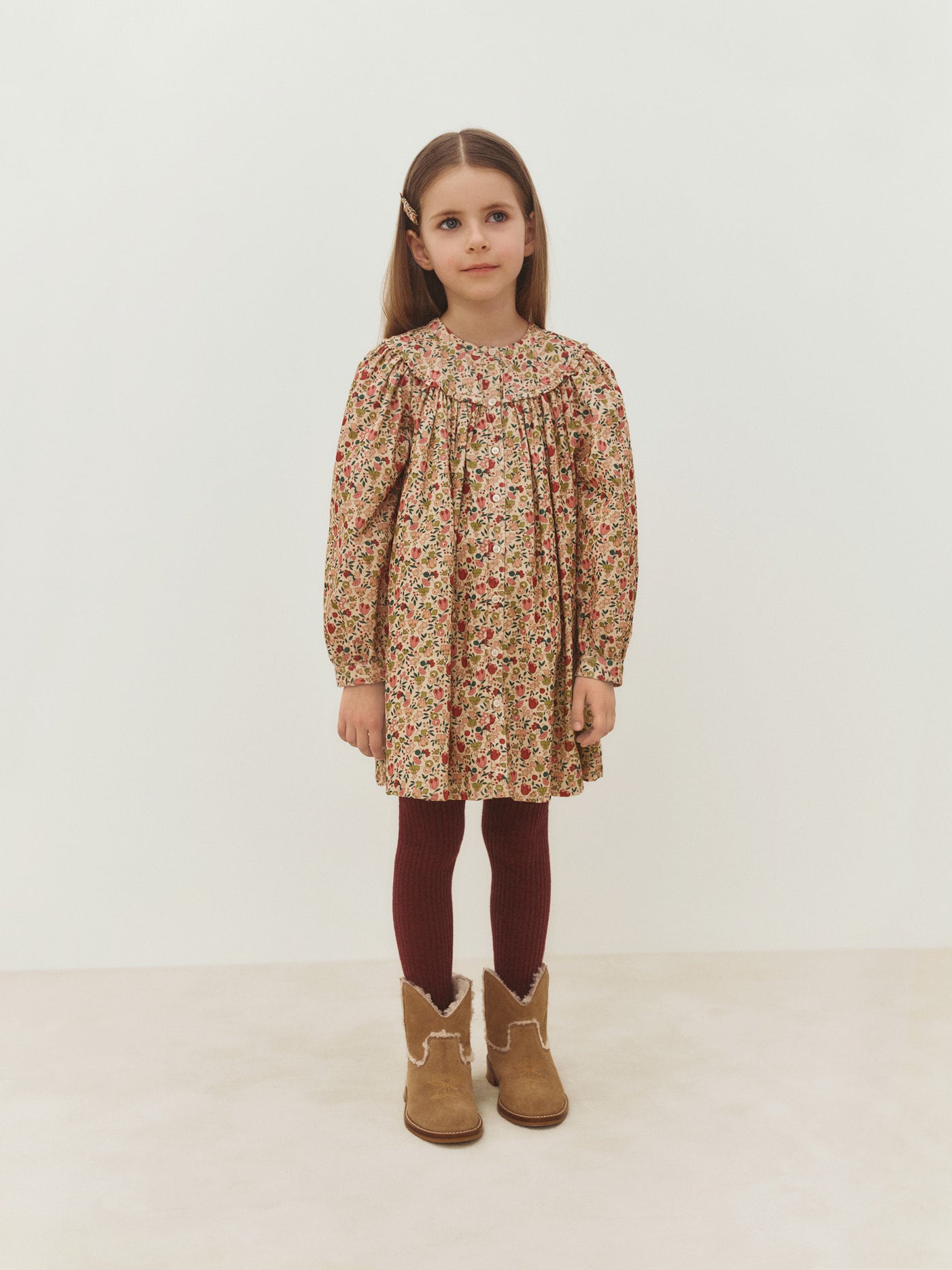Girls' Winter 2026 Look - Liberty print velvet dress