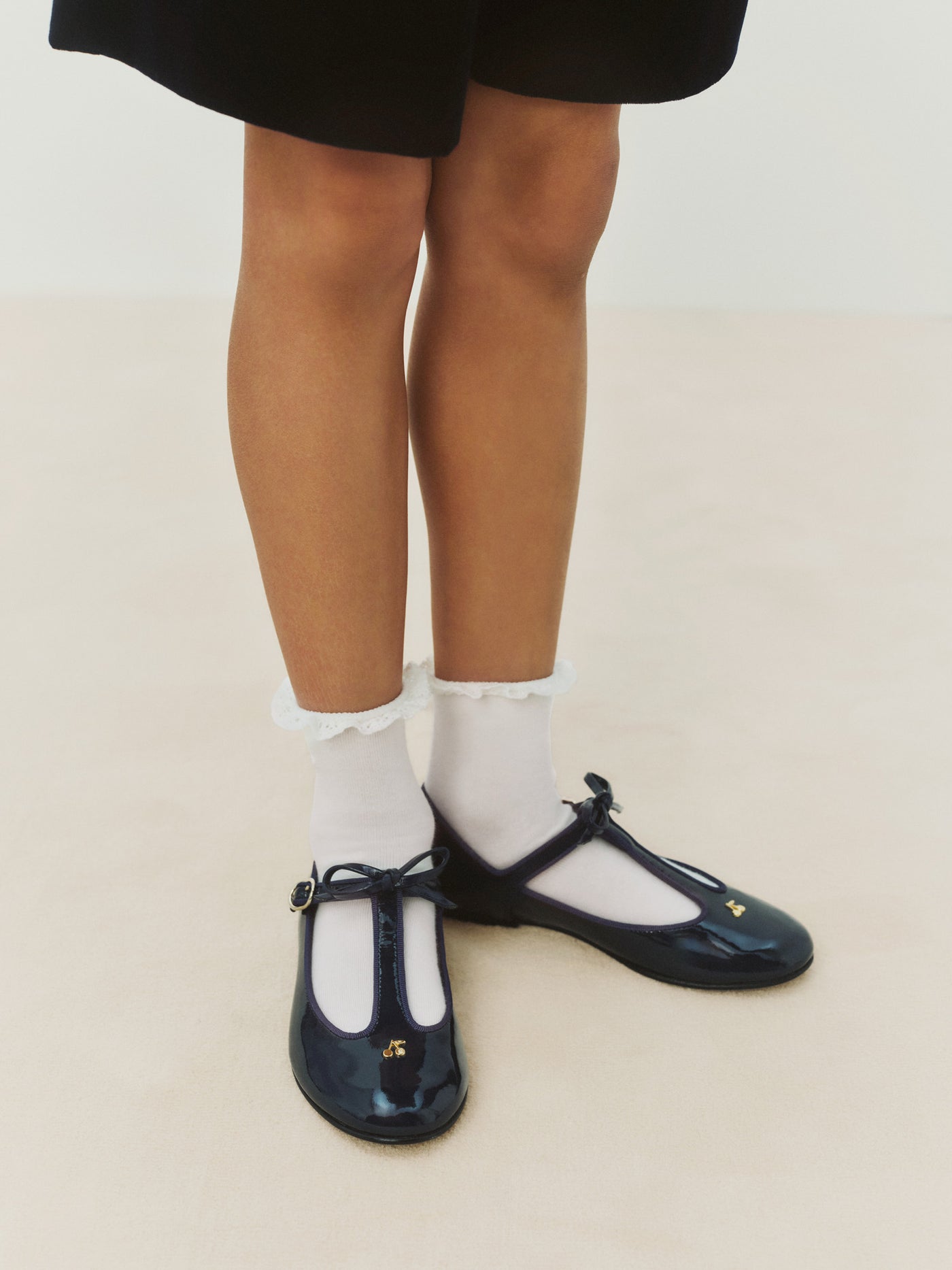 Joyce midnight blue leather ballet flats