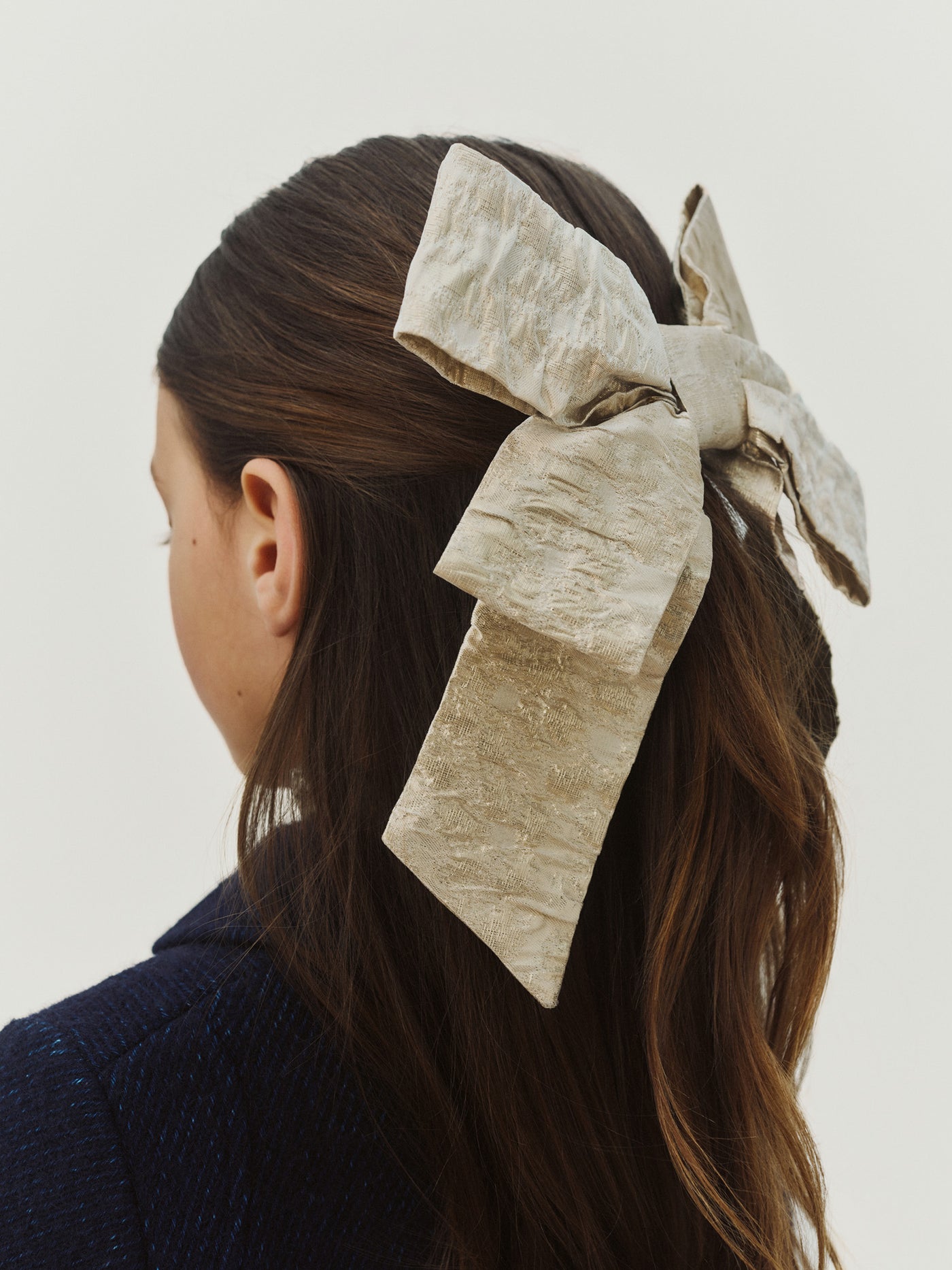 Hair clip Domine in gold jacquard