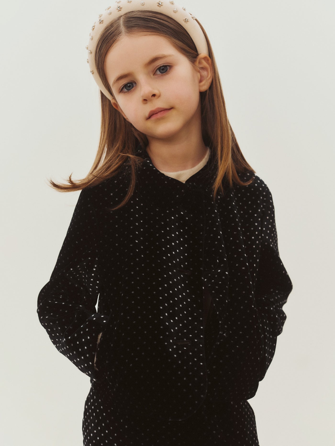 Jacket Maeliane in polka-dot print velvet