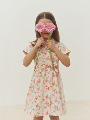 Gisèle dress with cherry print in organic cotton