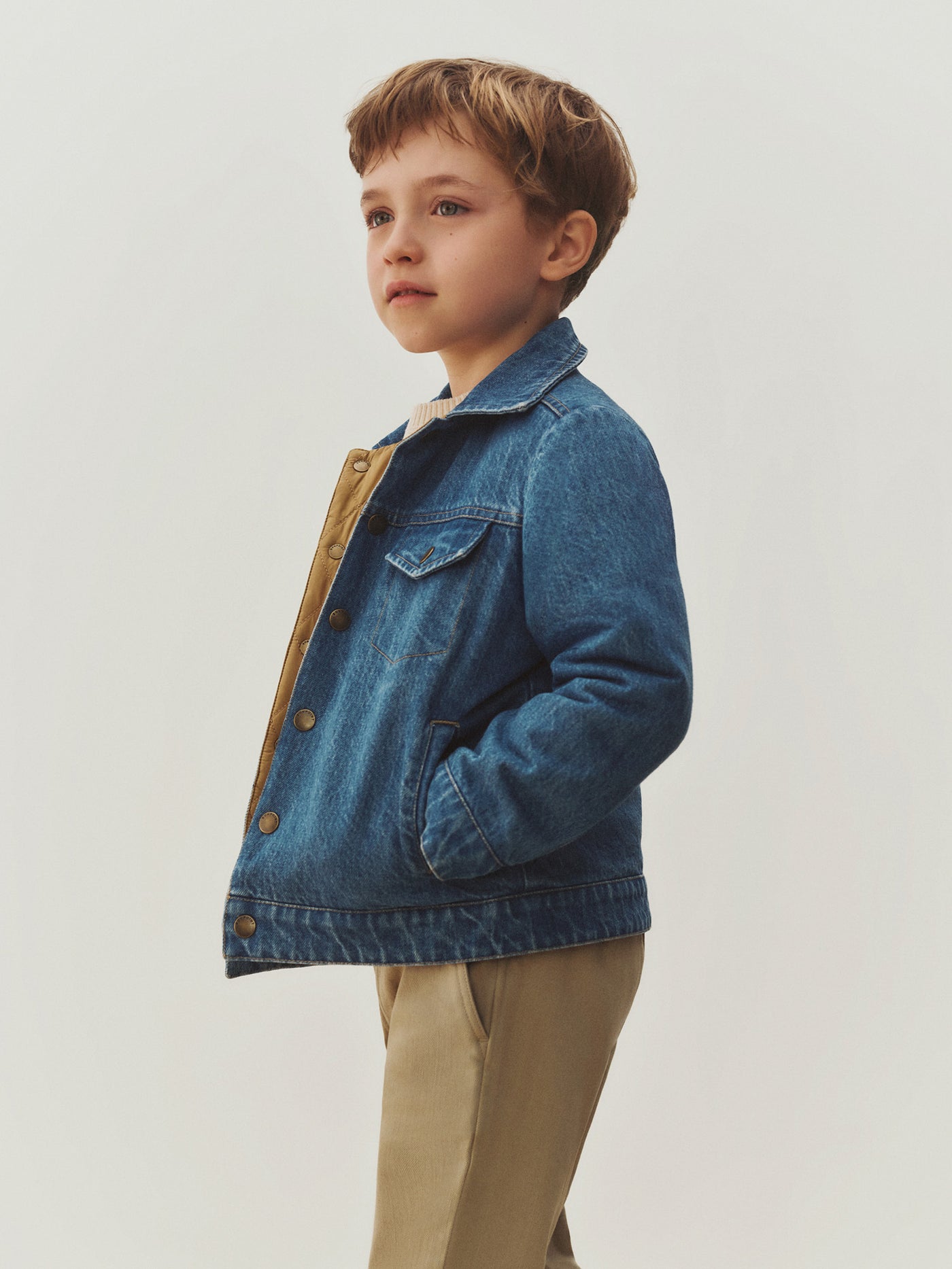 Marvin reversible jacket with embroidery on the back in organic cotton