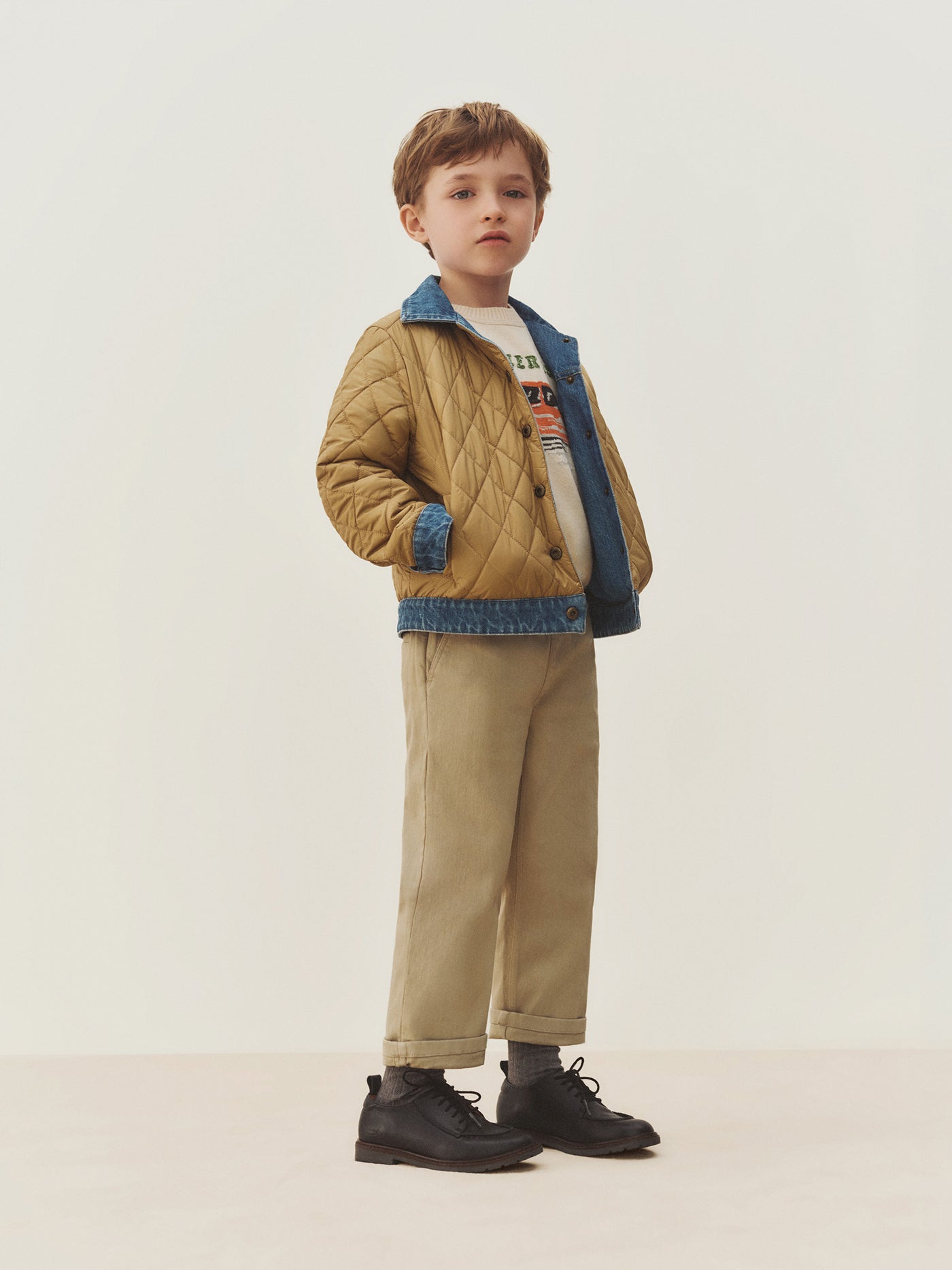 Marvin reversible jacket with embroidery on the back in organic cotton