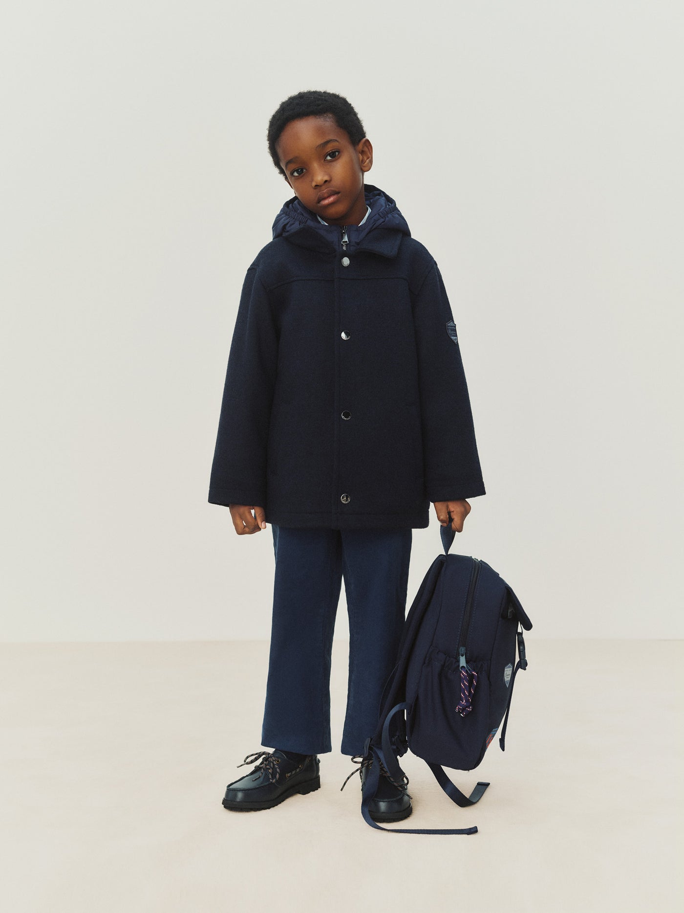 Boys’ Winter 2026 Look - Hooded wool jacket
