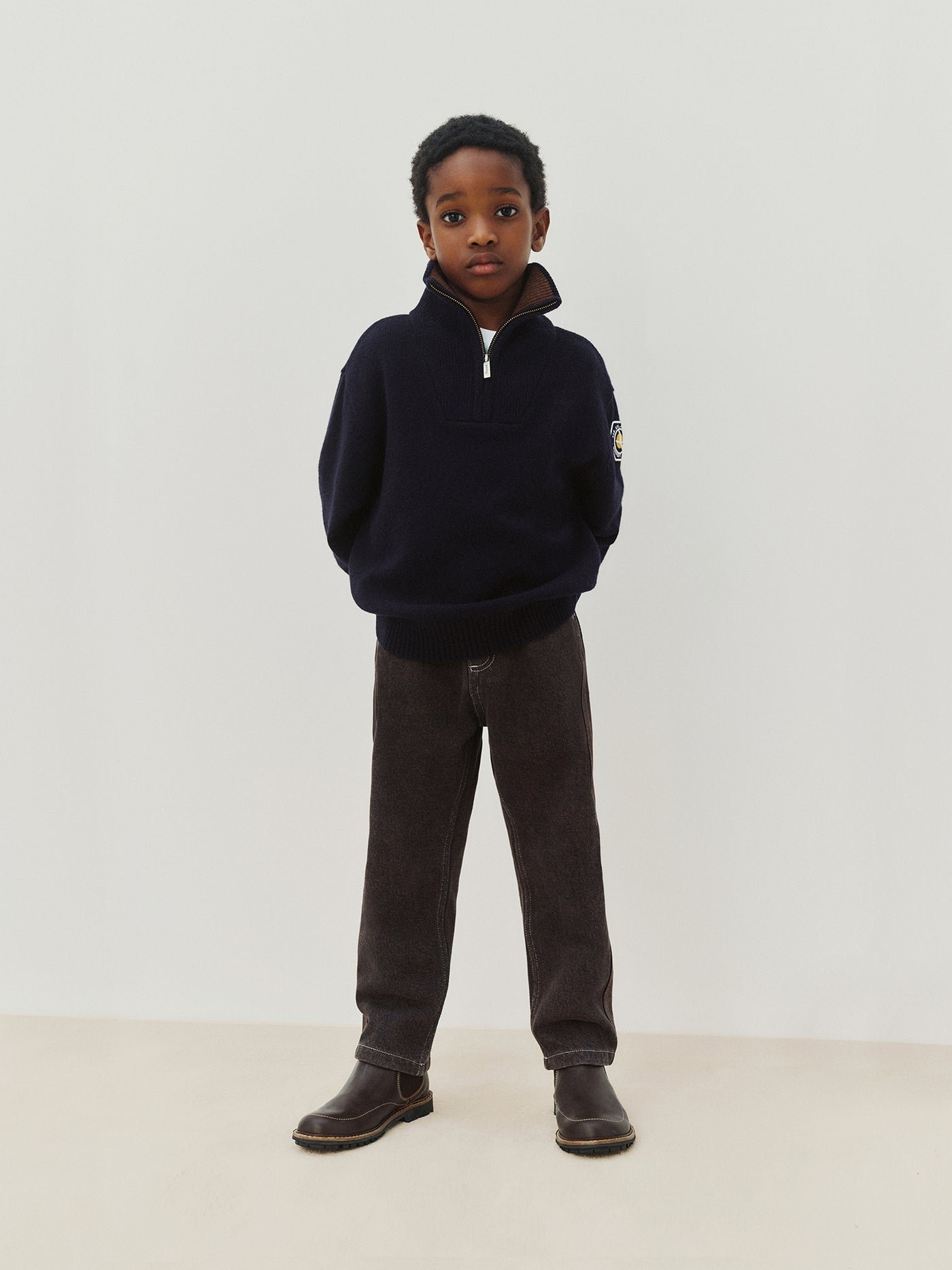 Boys’ Winter 2026 Look - Two-tone wool jumper