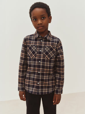 Shirt Altman navy check in organic cotton