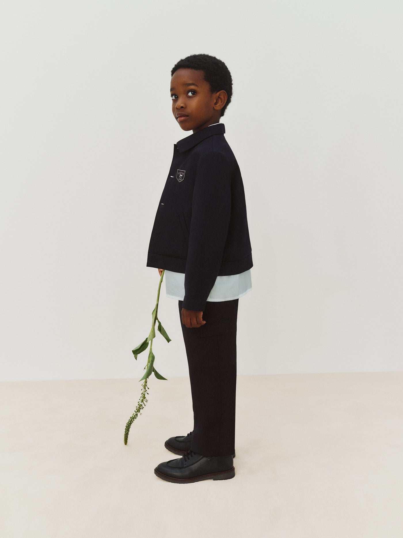 Boys' Winter 2026 Look - Wool jacket with Bonpoint patch