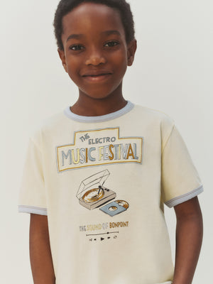 Akiva vinyl print t-shirt in organic cotton