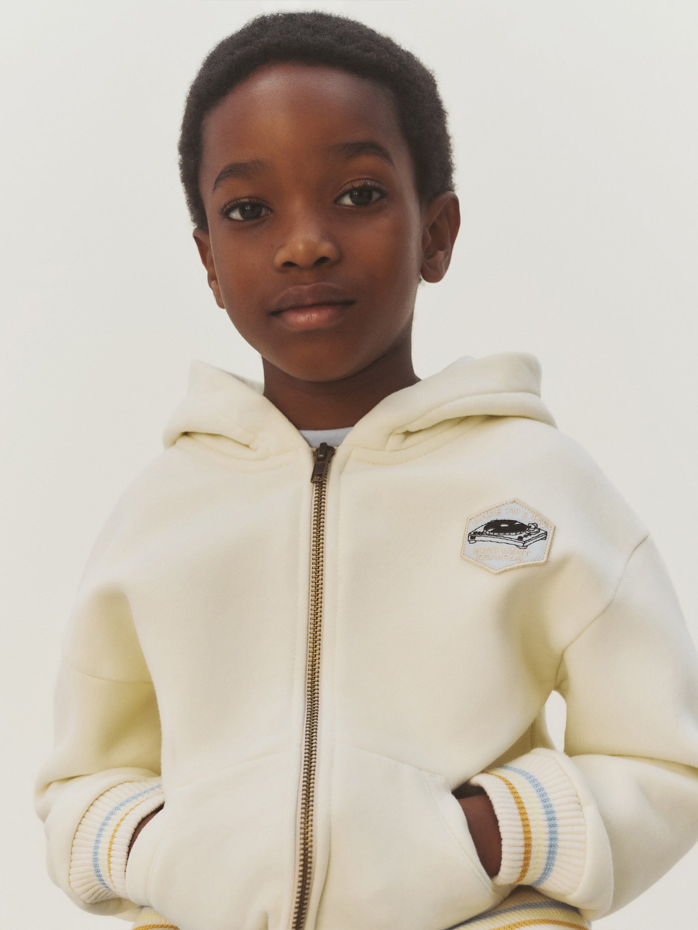 Elroy ecru hooded sweatshirt in organic cotton