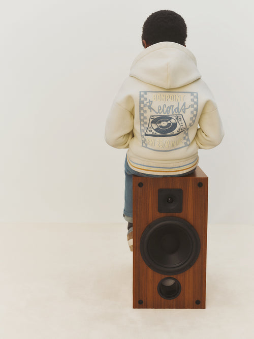 Elroy ecru hooded sweatshirt in organic cotton