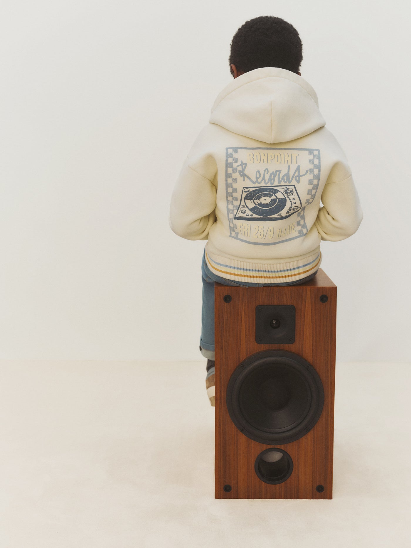 Elroy ecru hooded sweatshirt in organic cotton