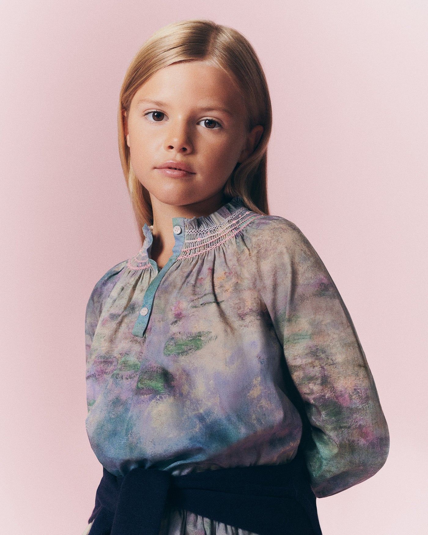 Girls' Look Bonpoint x MoMA - Printed blouse and skirt set