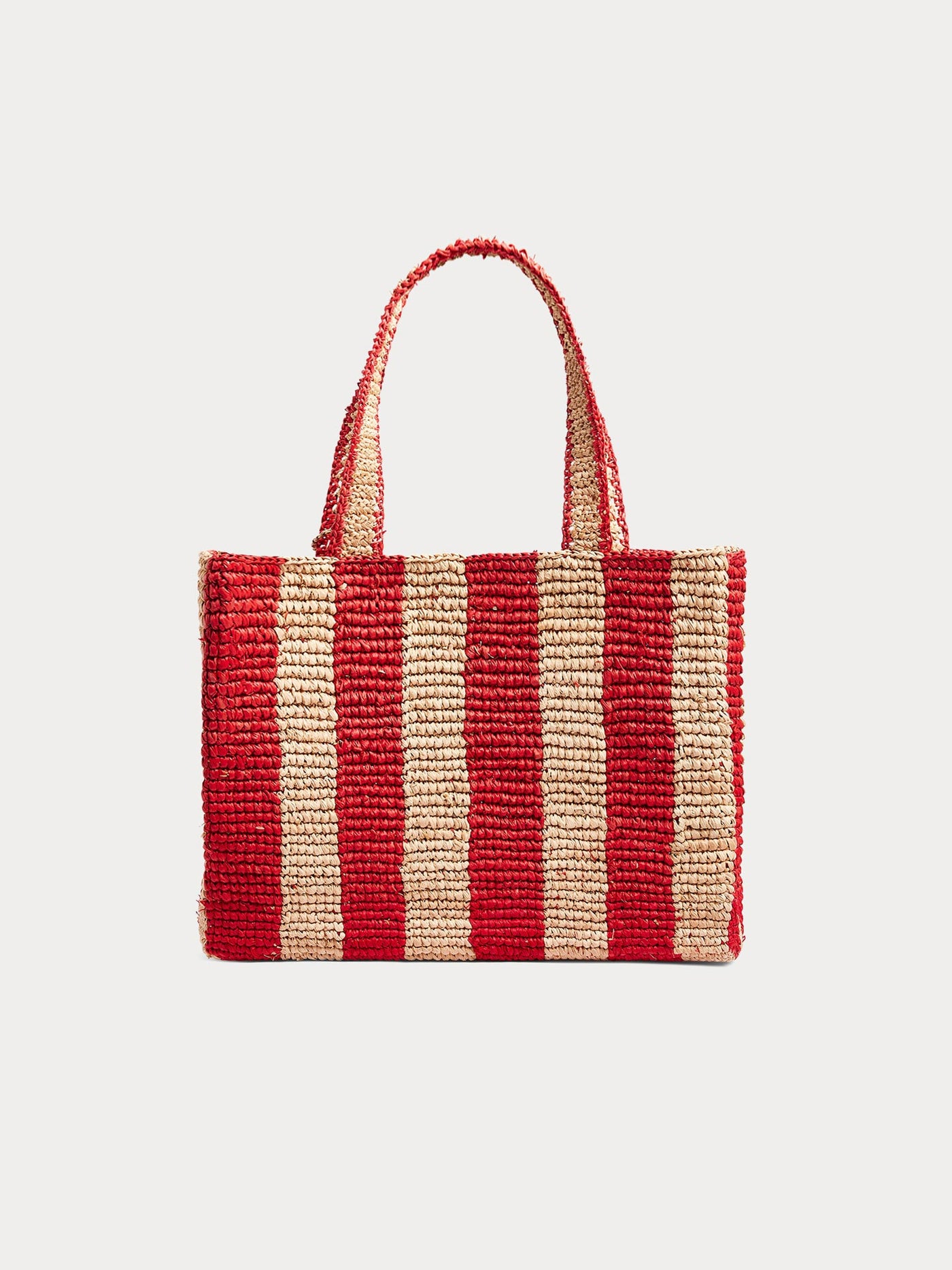 Esma embroidered striped raffia bag