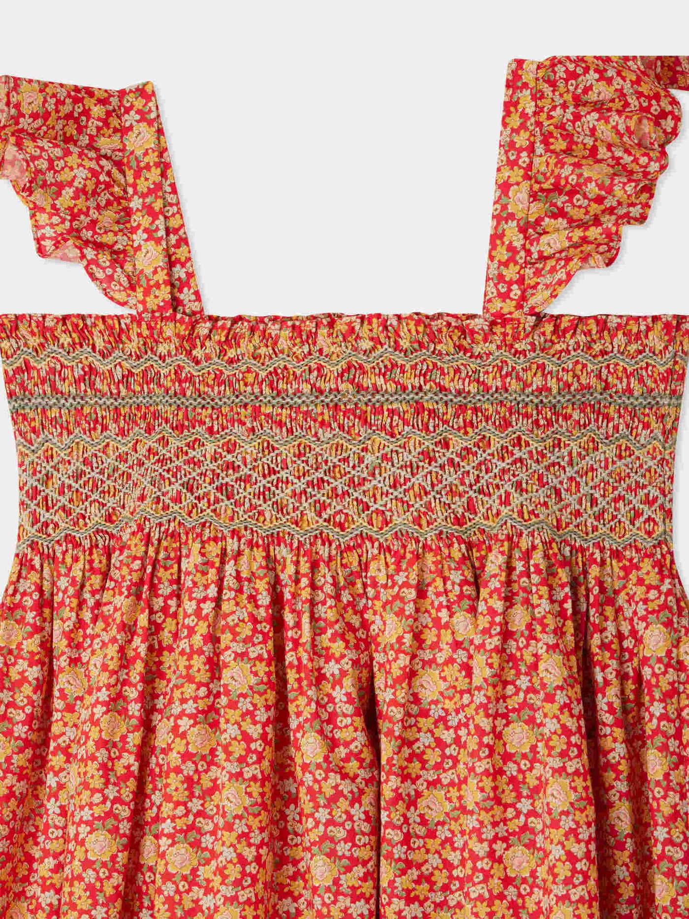 Frances embroidered dress made with Liberty fabrics