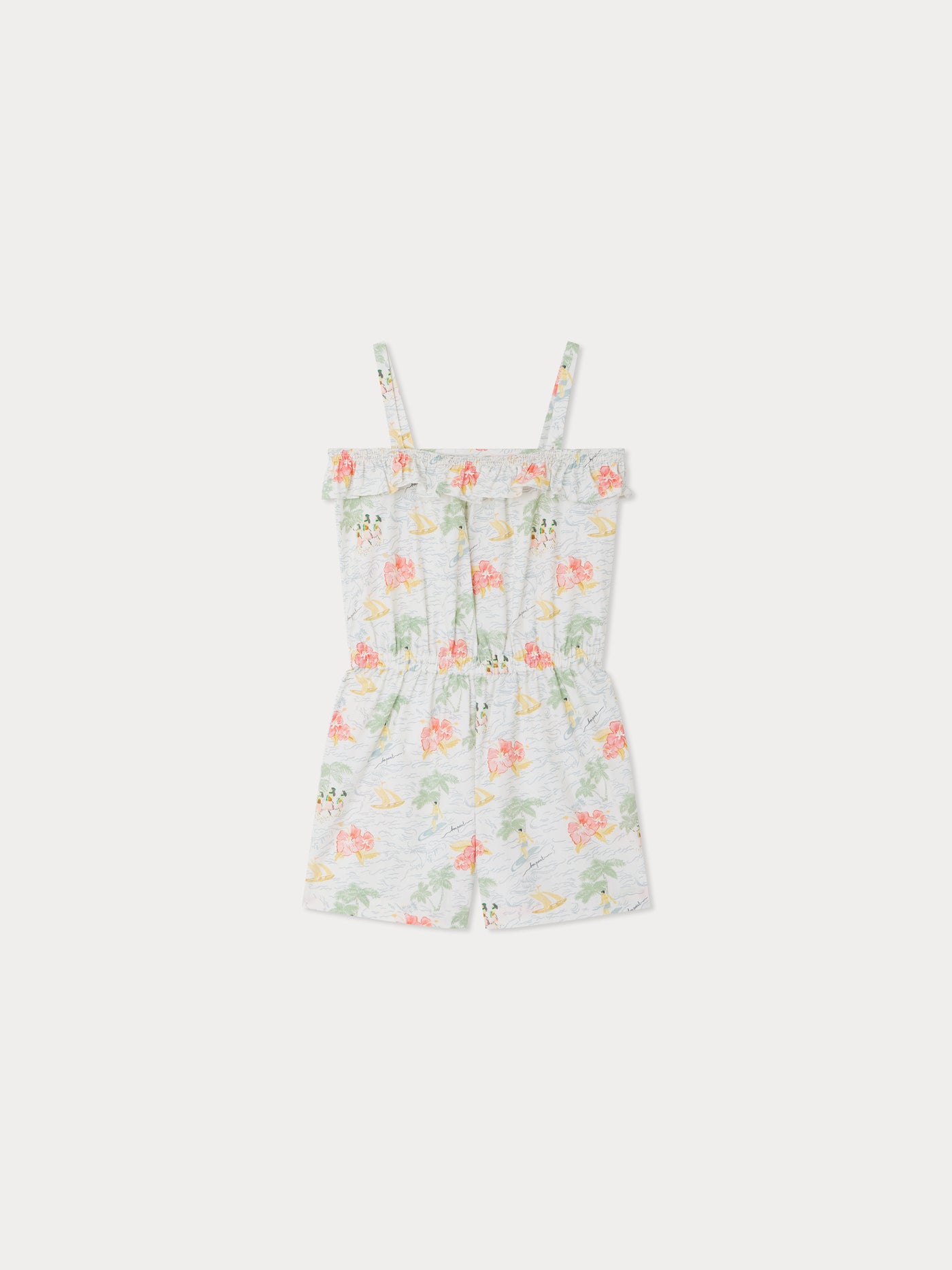 Agrume printed poplin romper