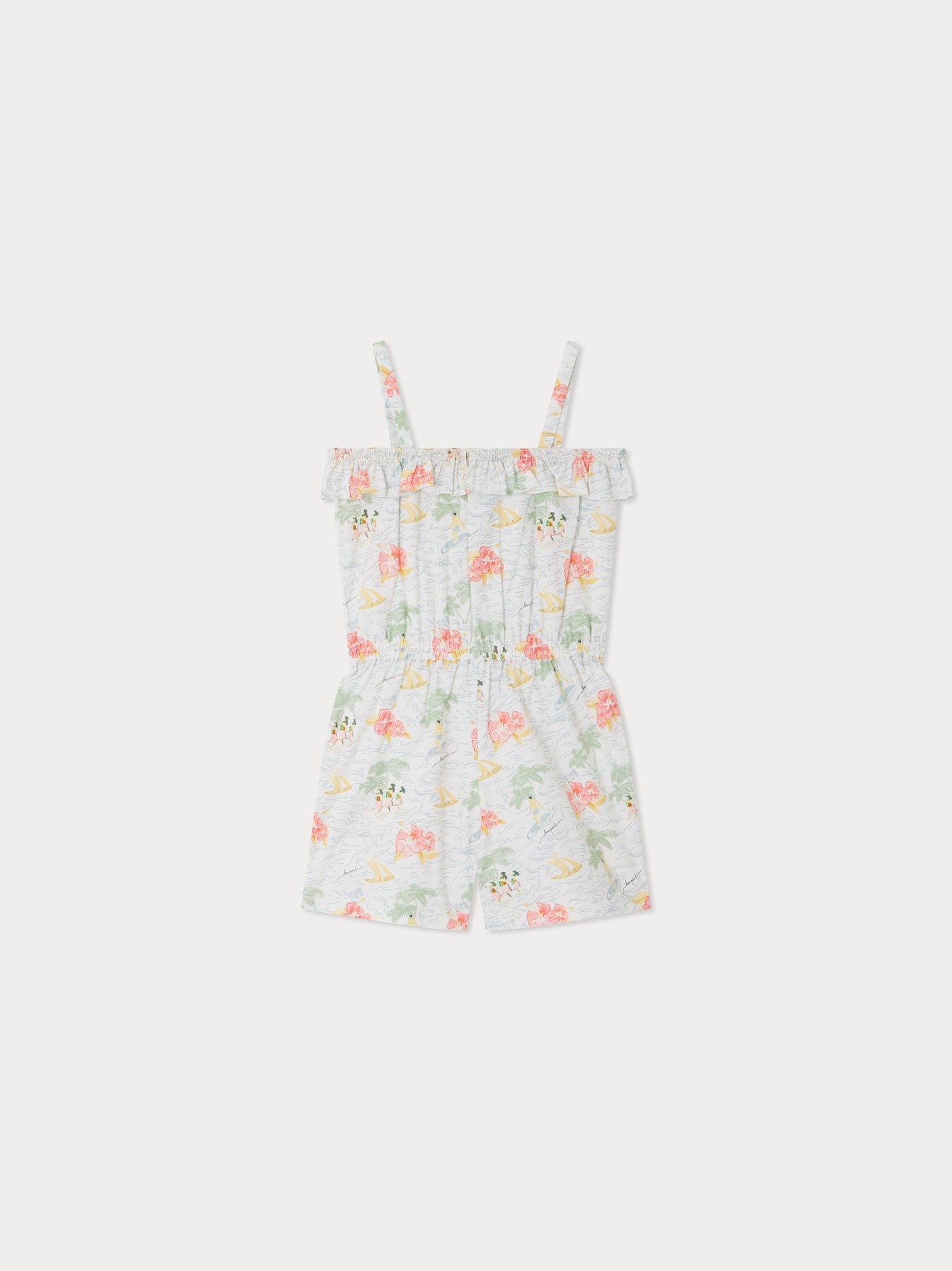 Agrume printed poplin romper