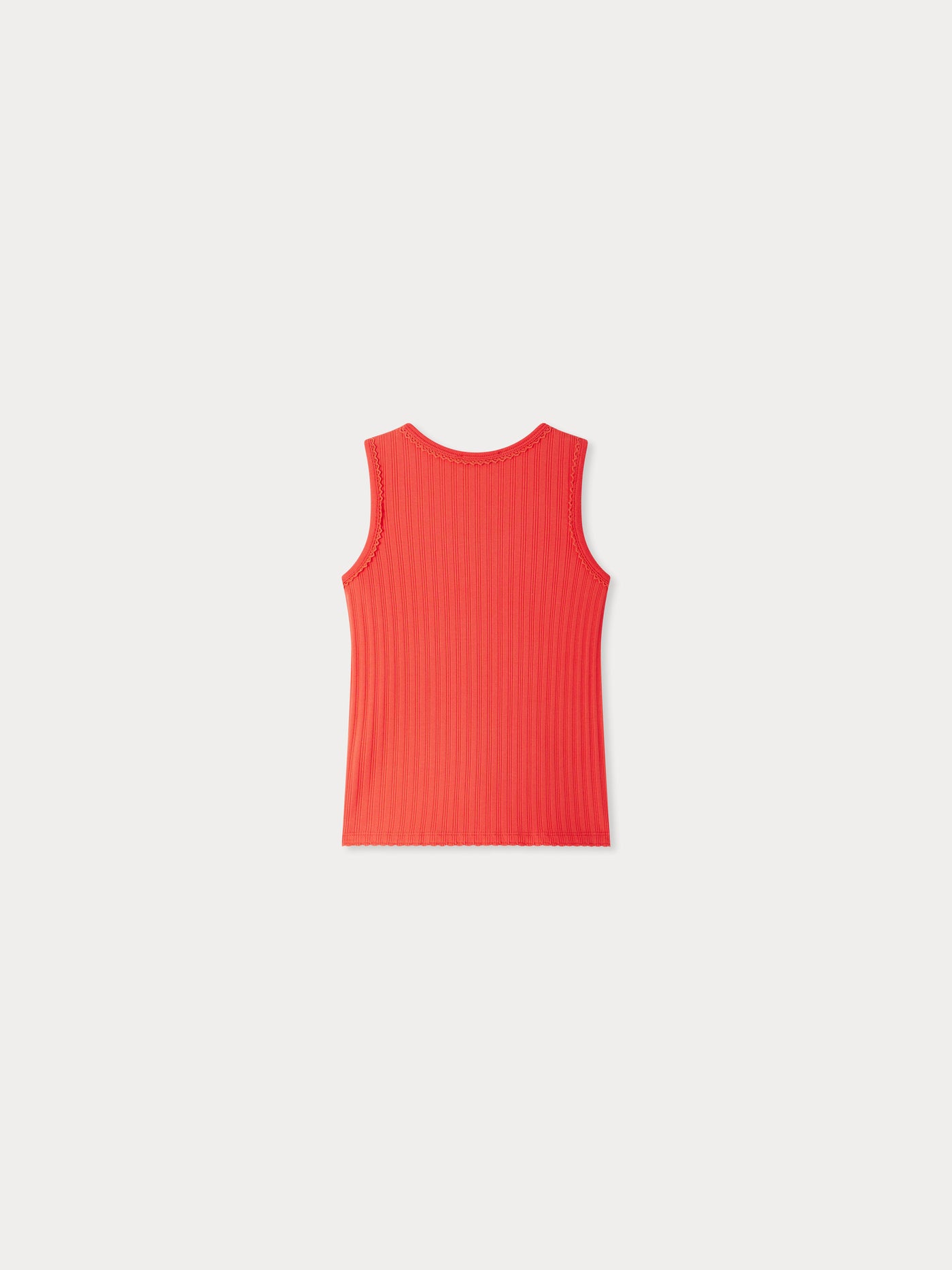 Edina tank top with fine lace at the collar in organic cotton