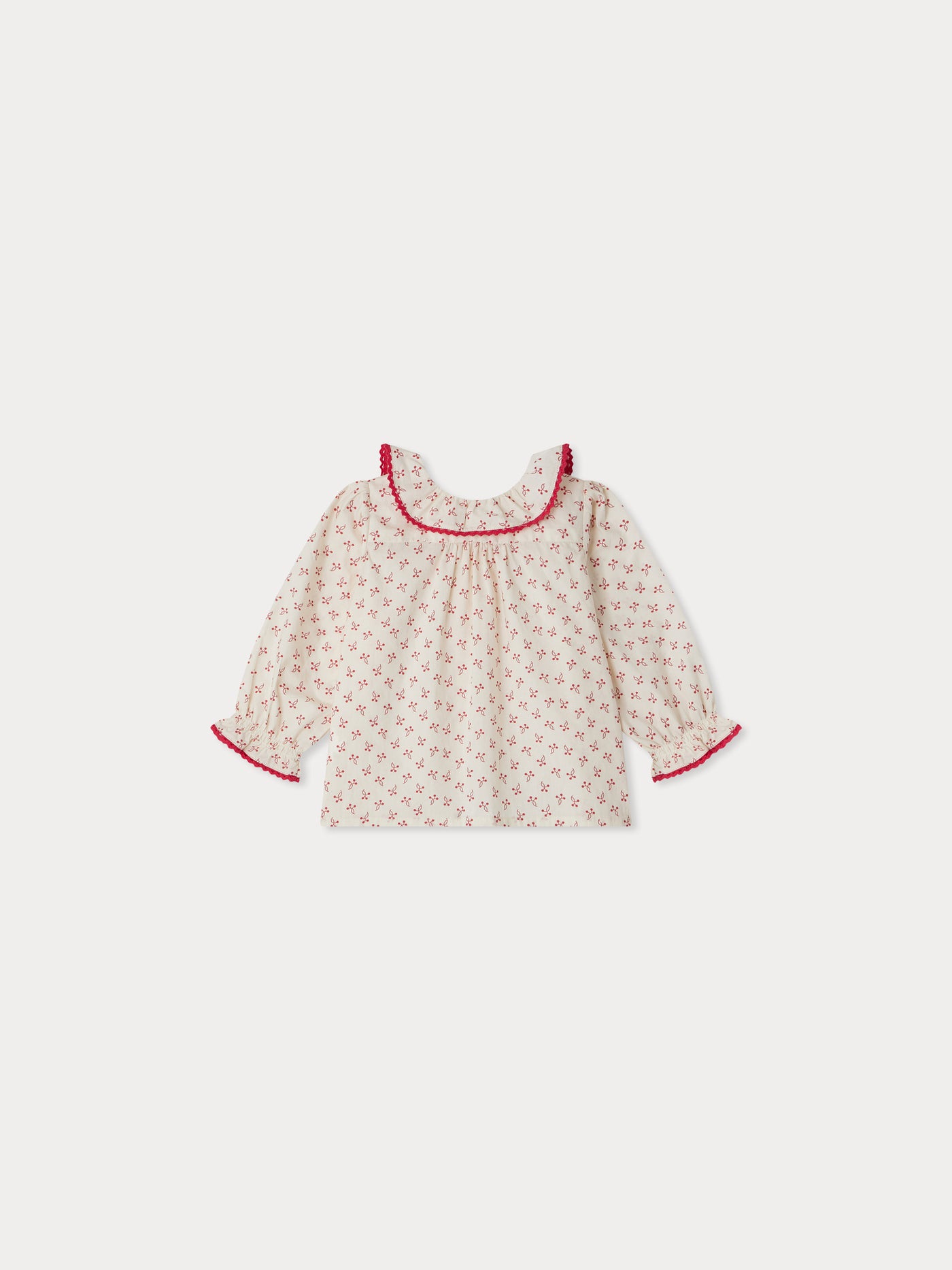 Jojoba cherry print poplin blouse