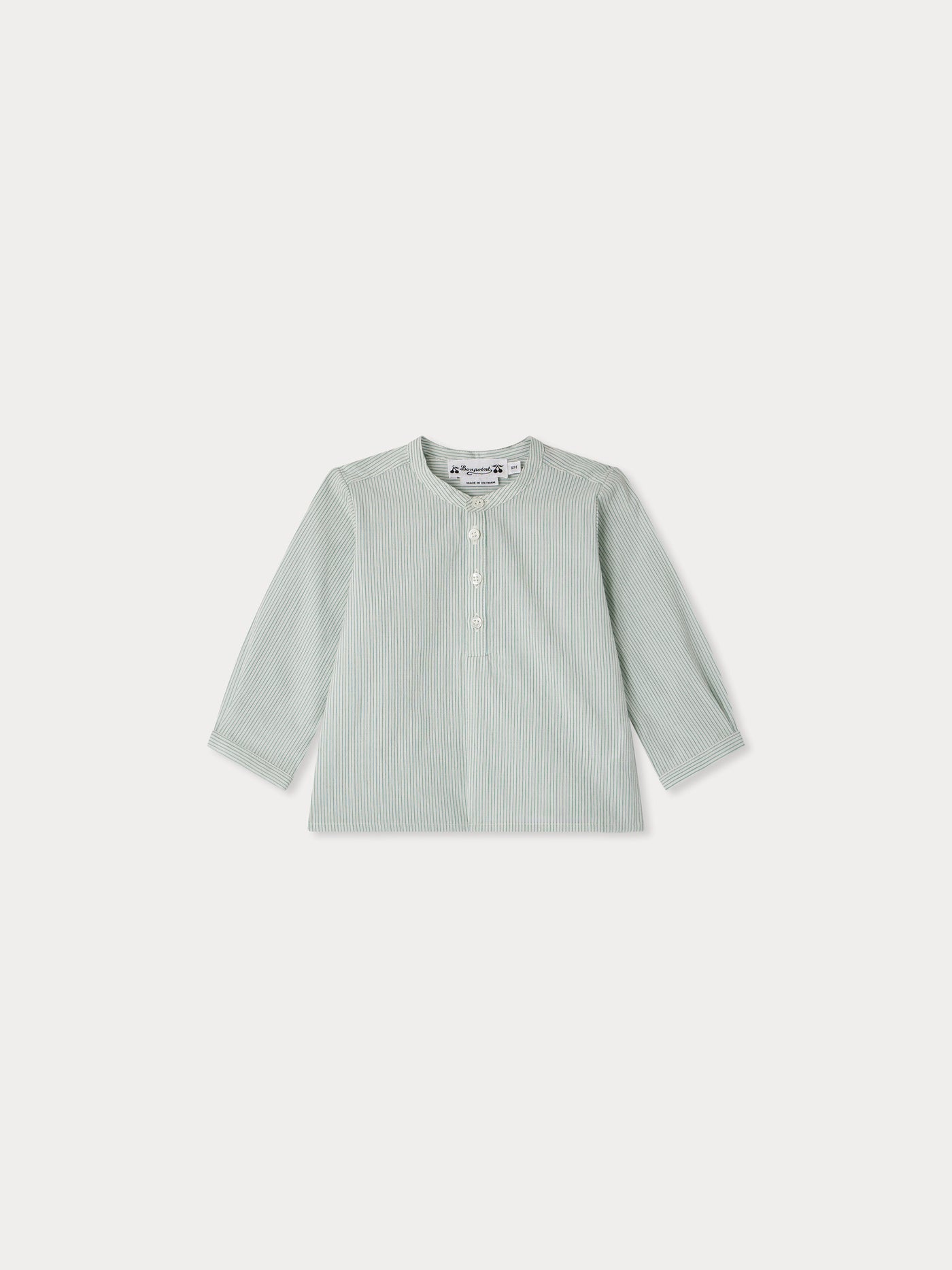 Polisson striped mao collar shirt