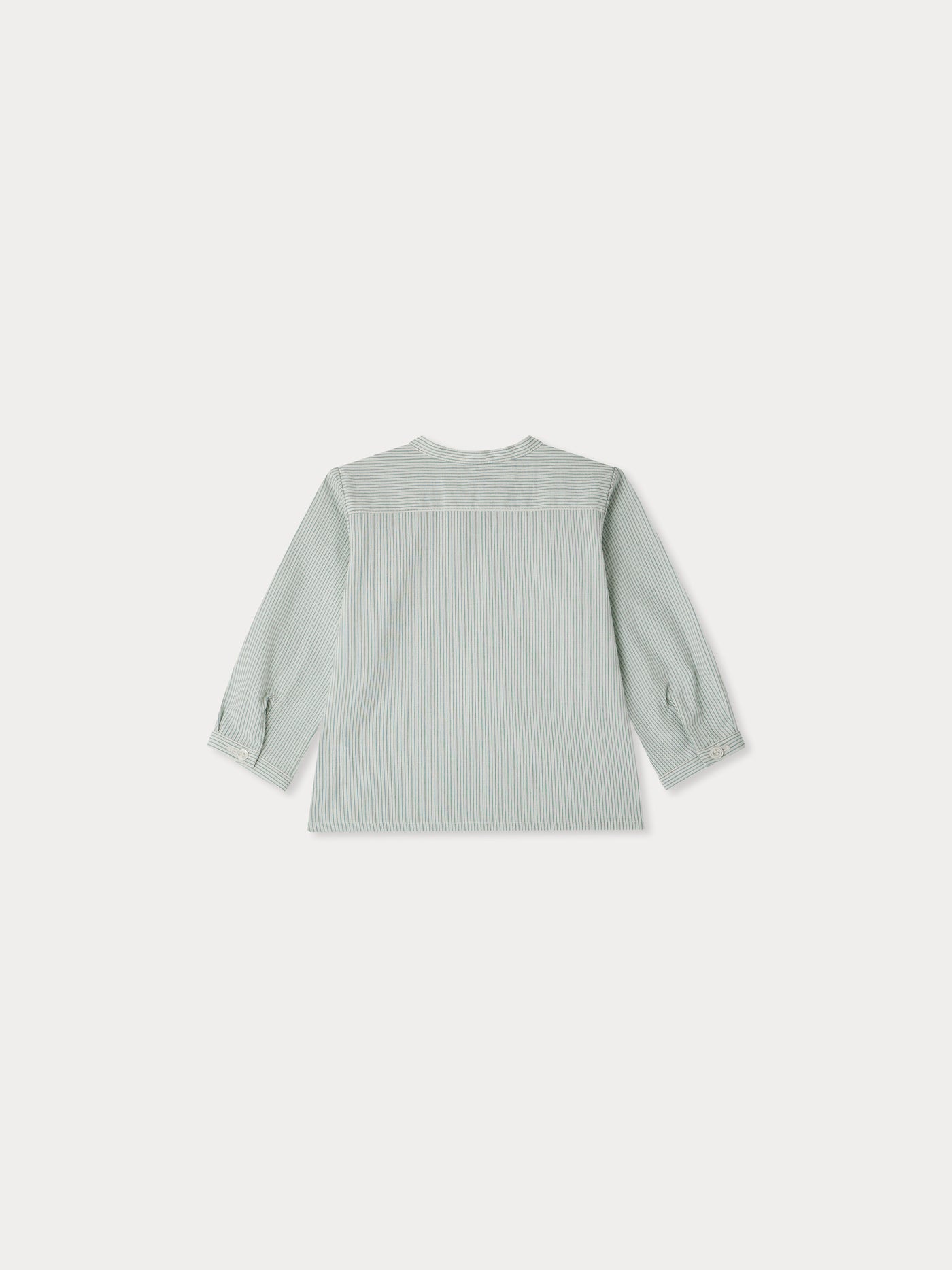 Polisson striped mao collar shirt