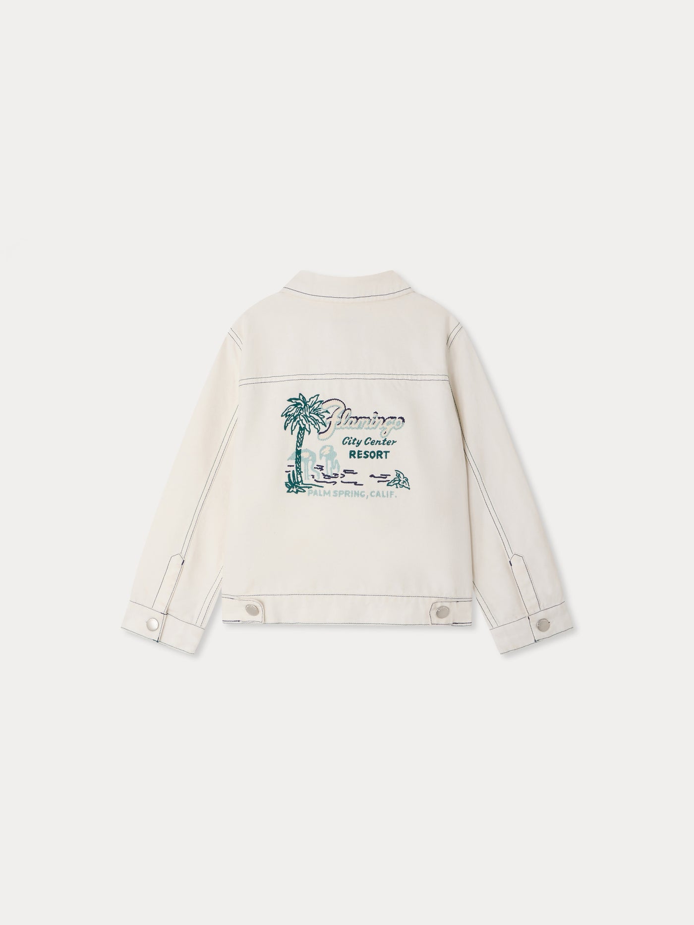 Leddis denim jacket with contrast stitching in organic cotton