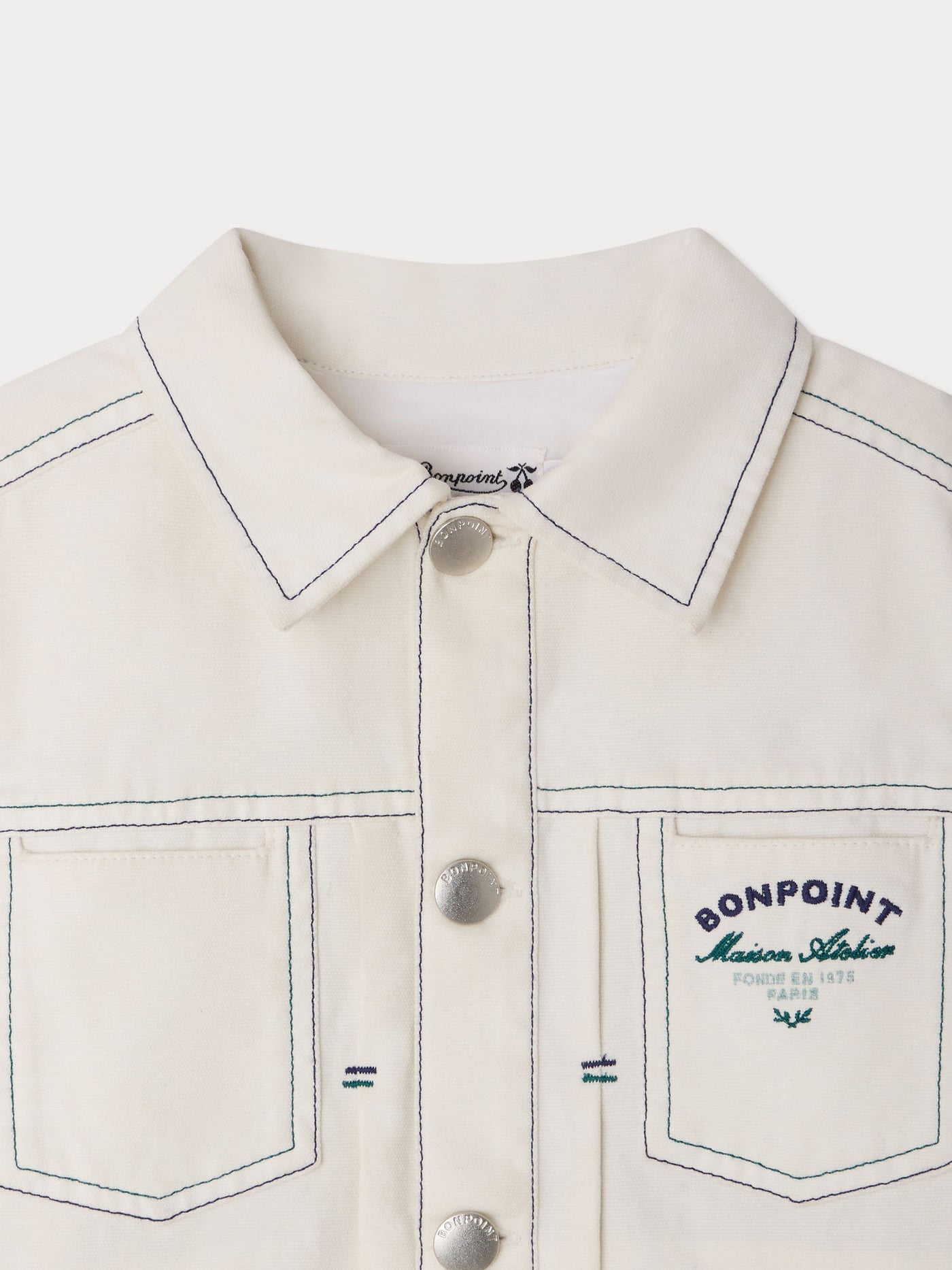 Leddis denim jacket with contrast stitching in organic cotton