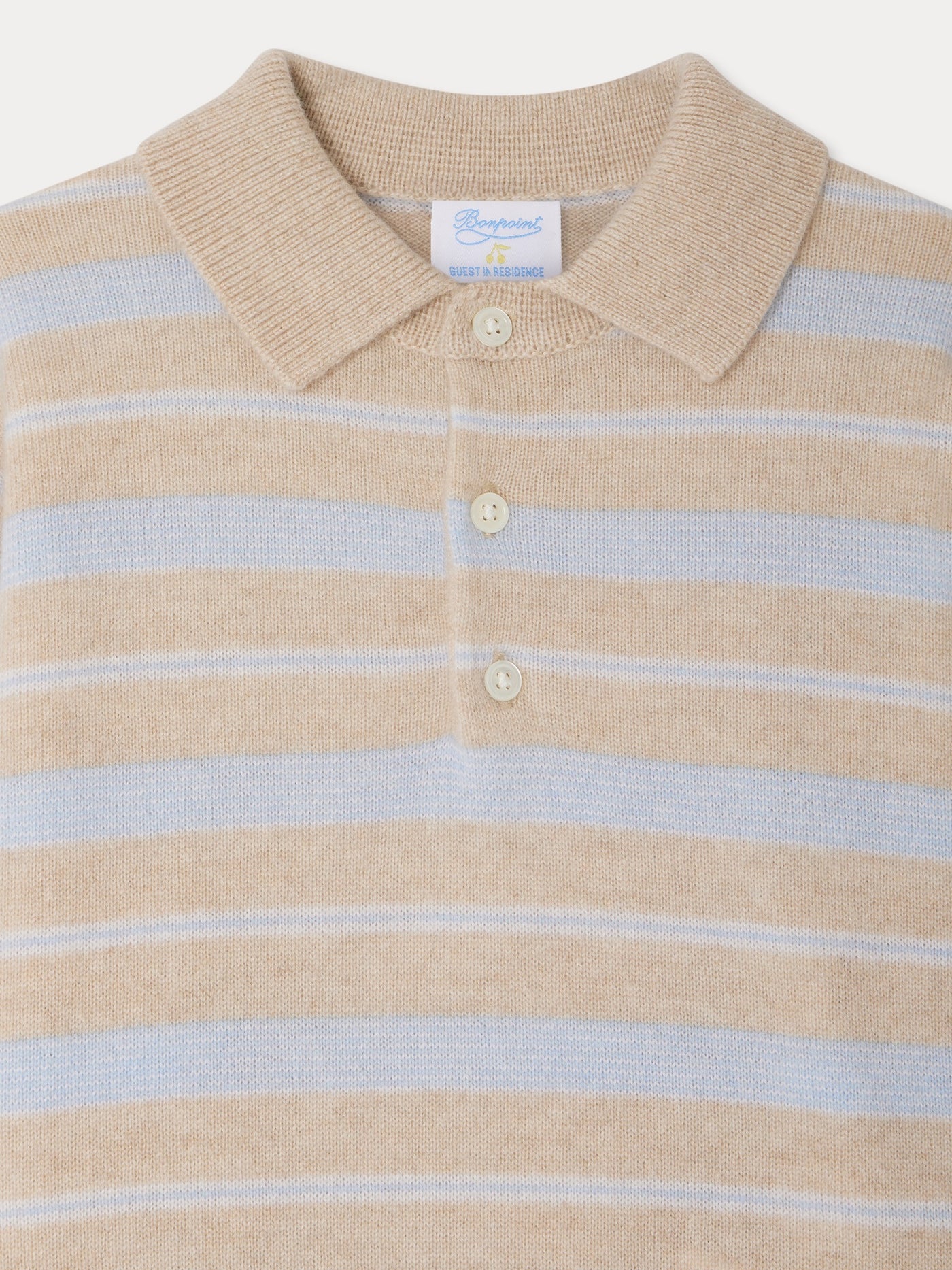 Bonpoint x Guest in Residence Louie unisex polo neck cashmere sweater in sand