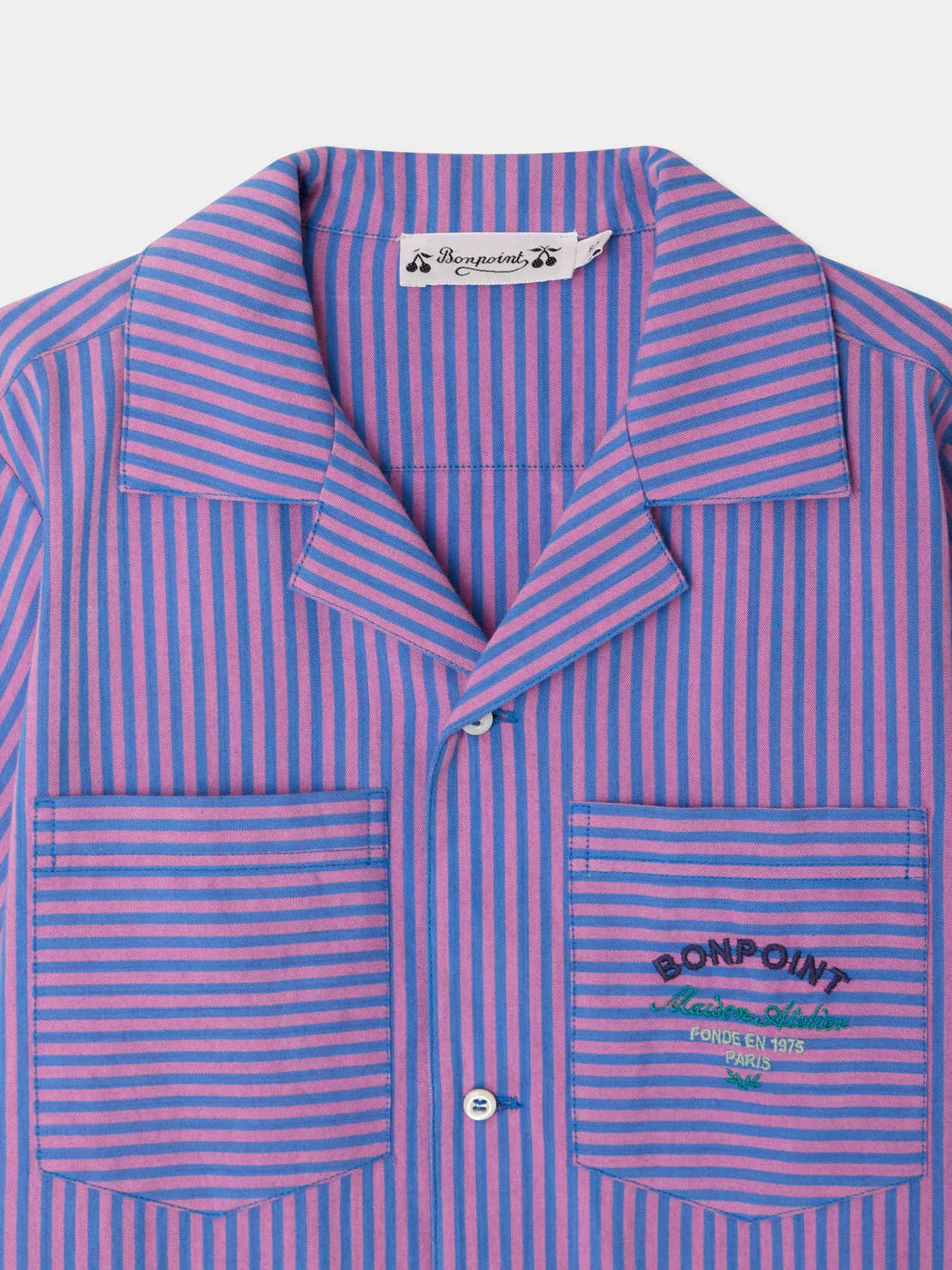 Fabri striped shirt with organic cotton embroidery