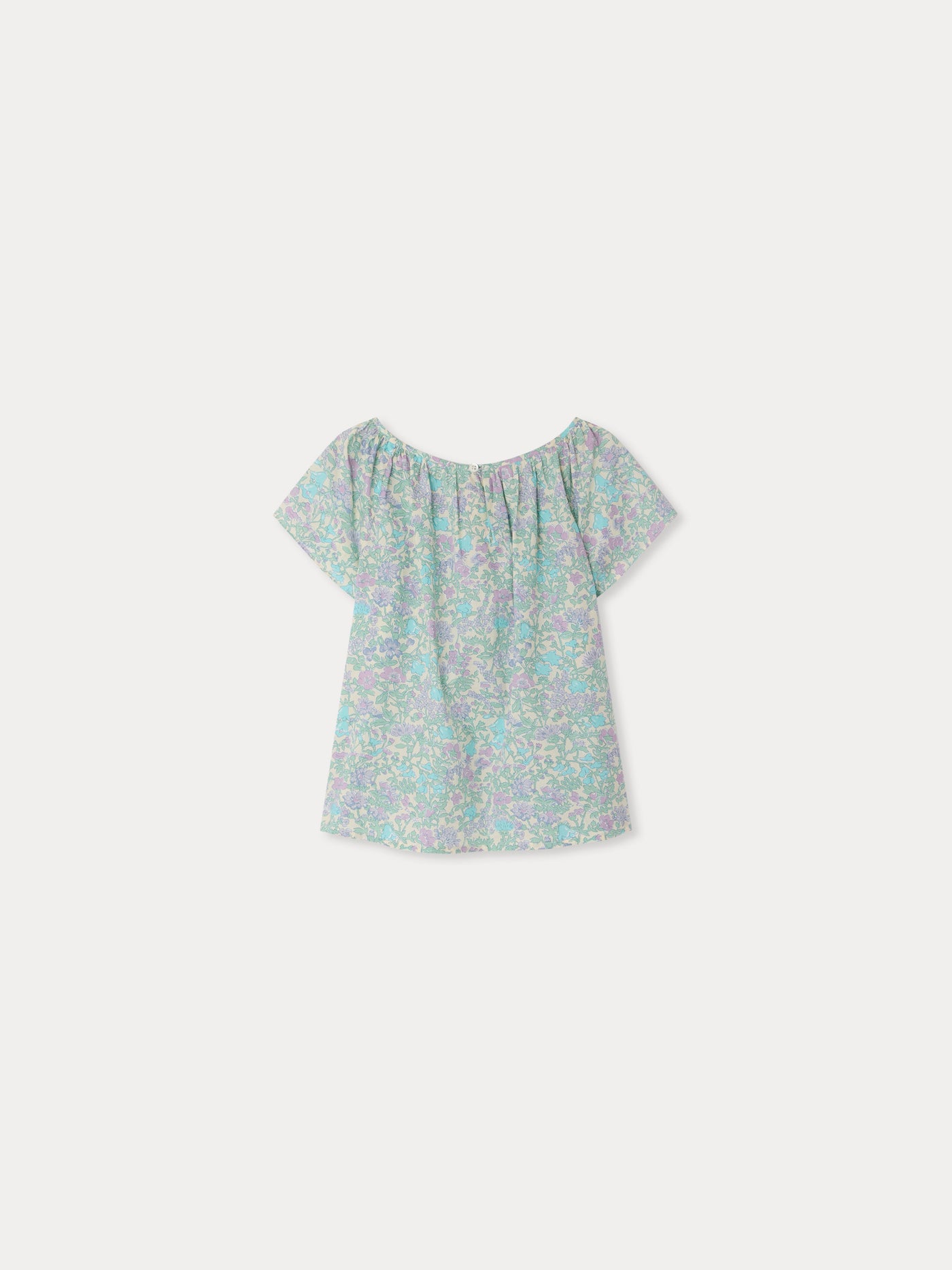 Grenade blouse smocked and embroidered in Liberty fabric in organic cotton