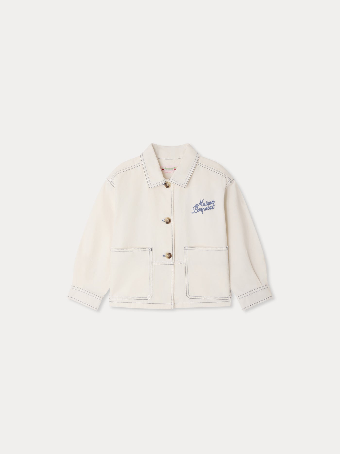 Larity denim jacket with contrast stitching in organic cotton