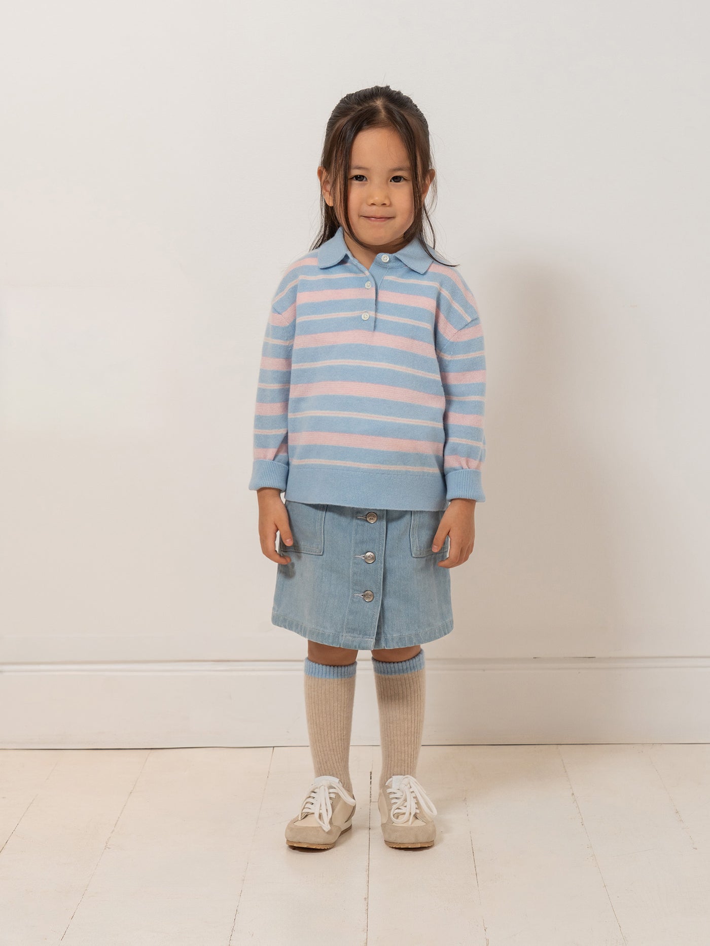 Bonpoint x Guest in Residence Louie unisex polo neck sweater cashmere in blue