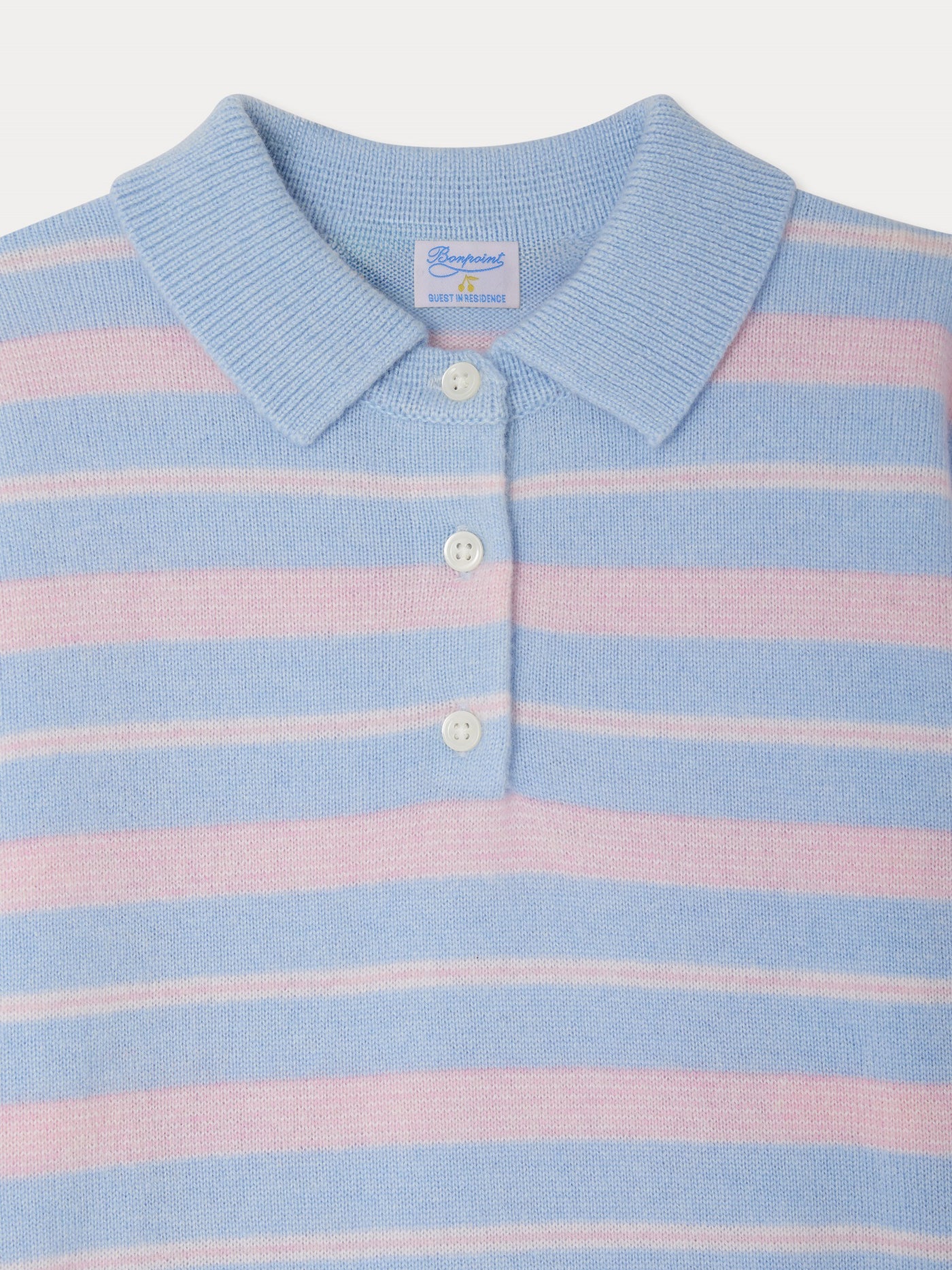 Bonpoint x Guest in Residence Louie unisex polo neck cashmere sweater in blue