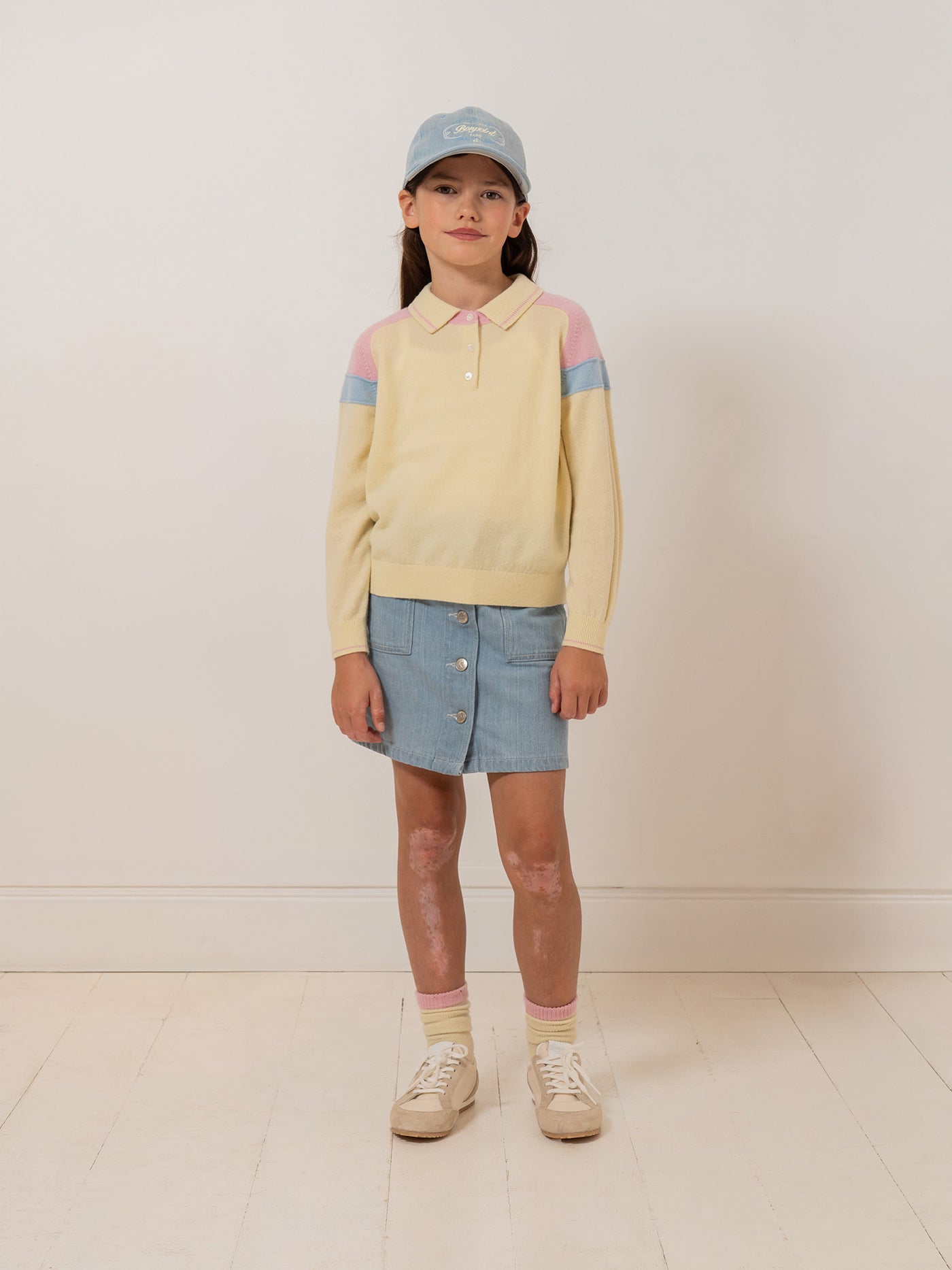 Bonpoint x Guest in Residence Lynsey color-blocked cashmere polo neck sweater