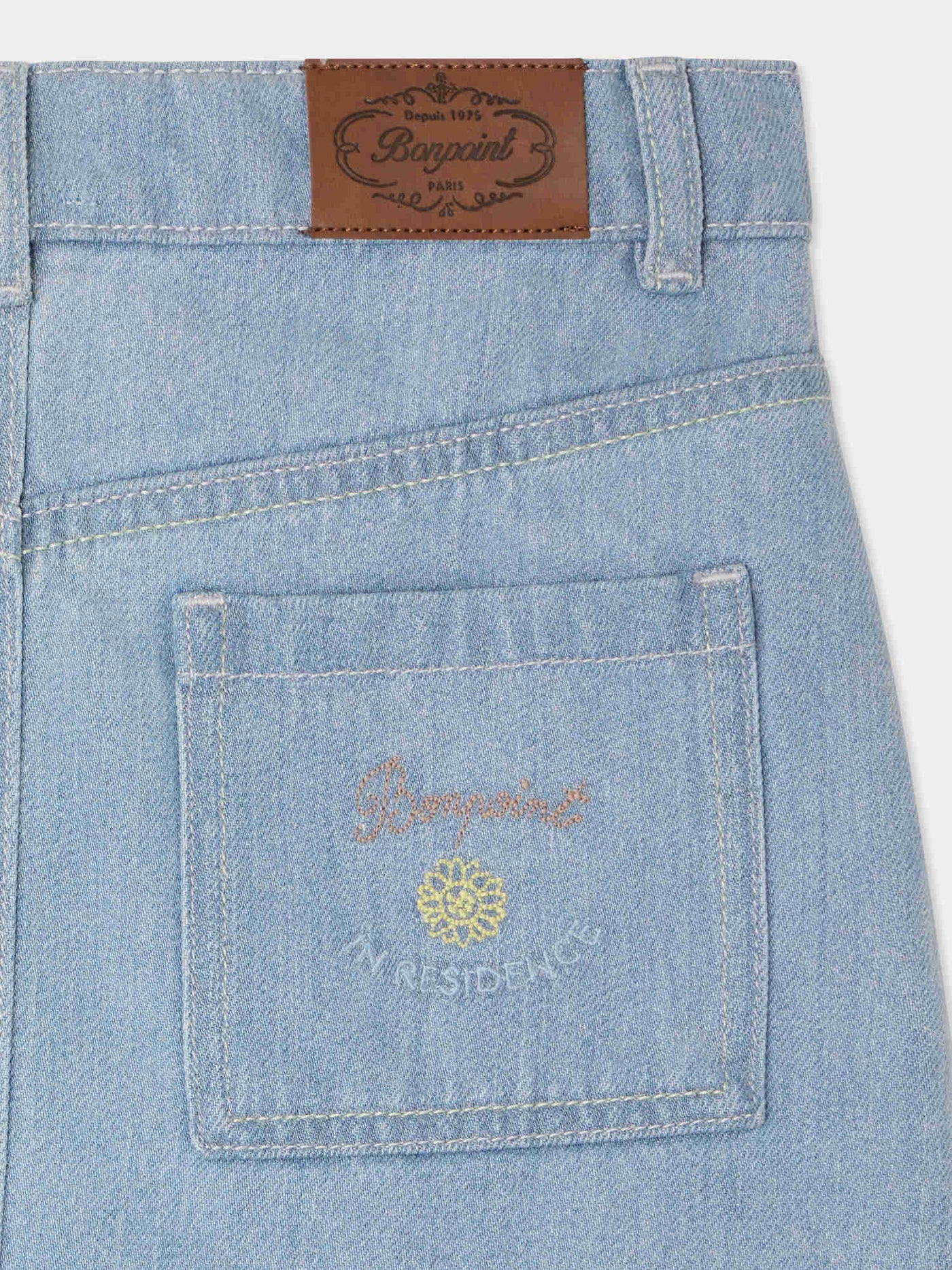 Bonpoint x Guest in Residence Dexie denim skirt with embroidery