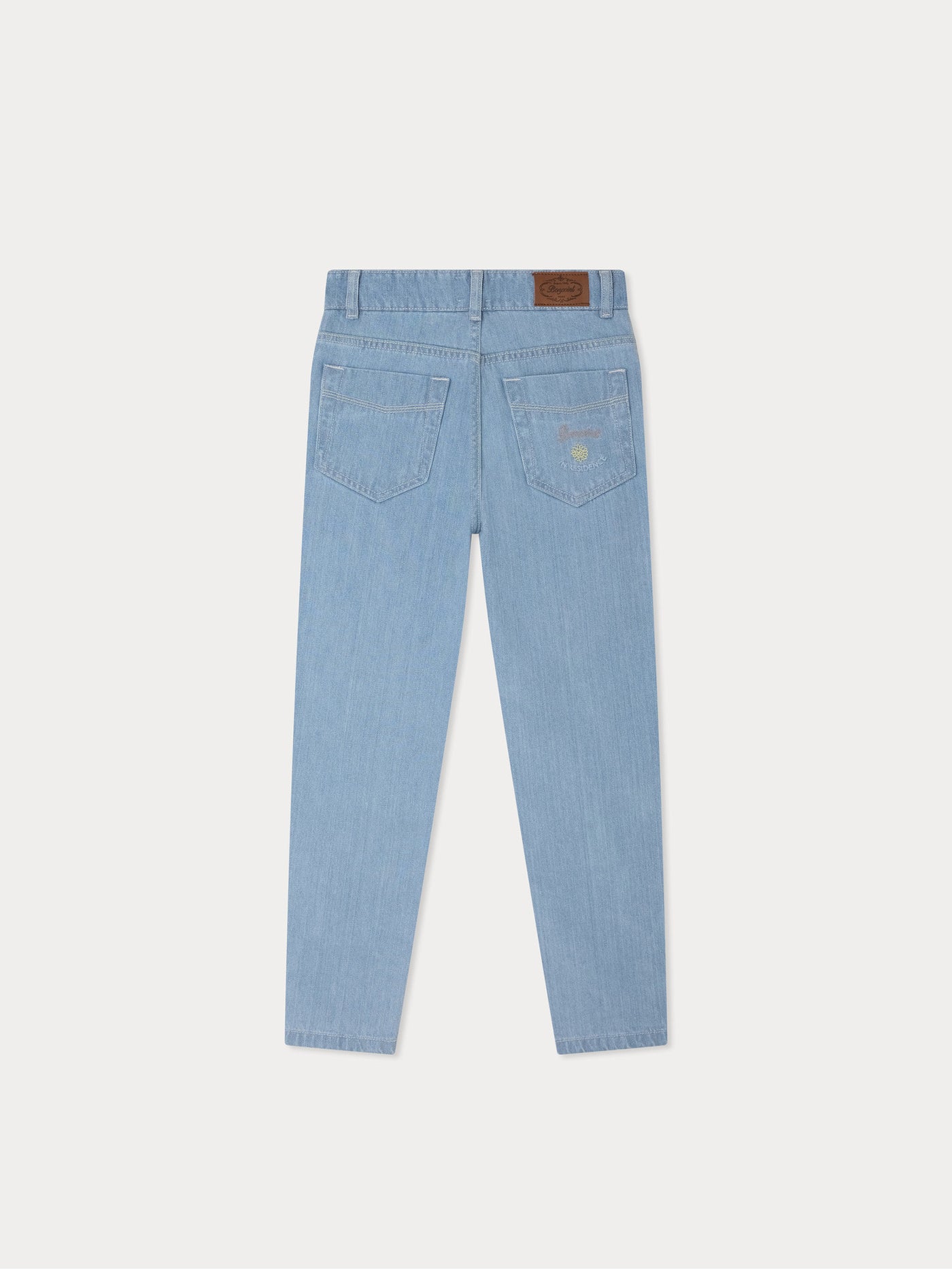 Bonpoint x Guest in Residence Eliott mixed denim trousers with embroidery