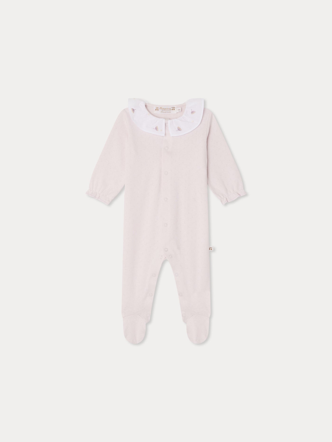 Lintina hand-embroidered pointelle pyjamas in organic cotton
