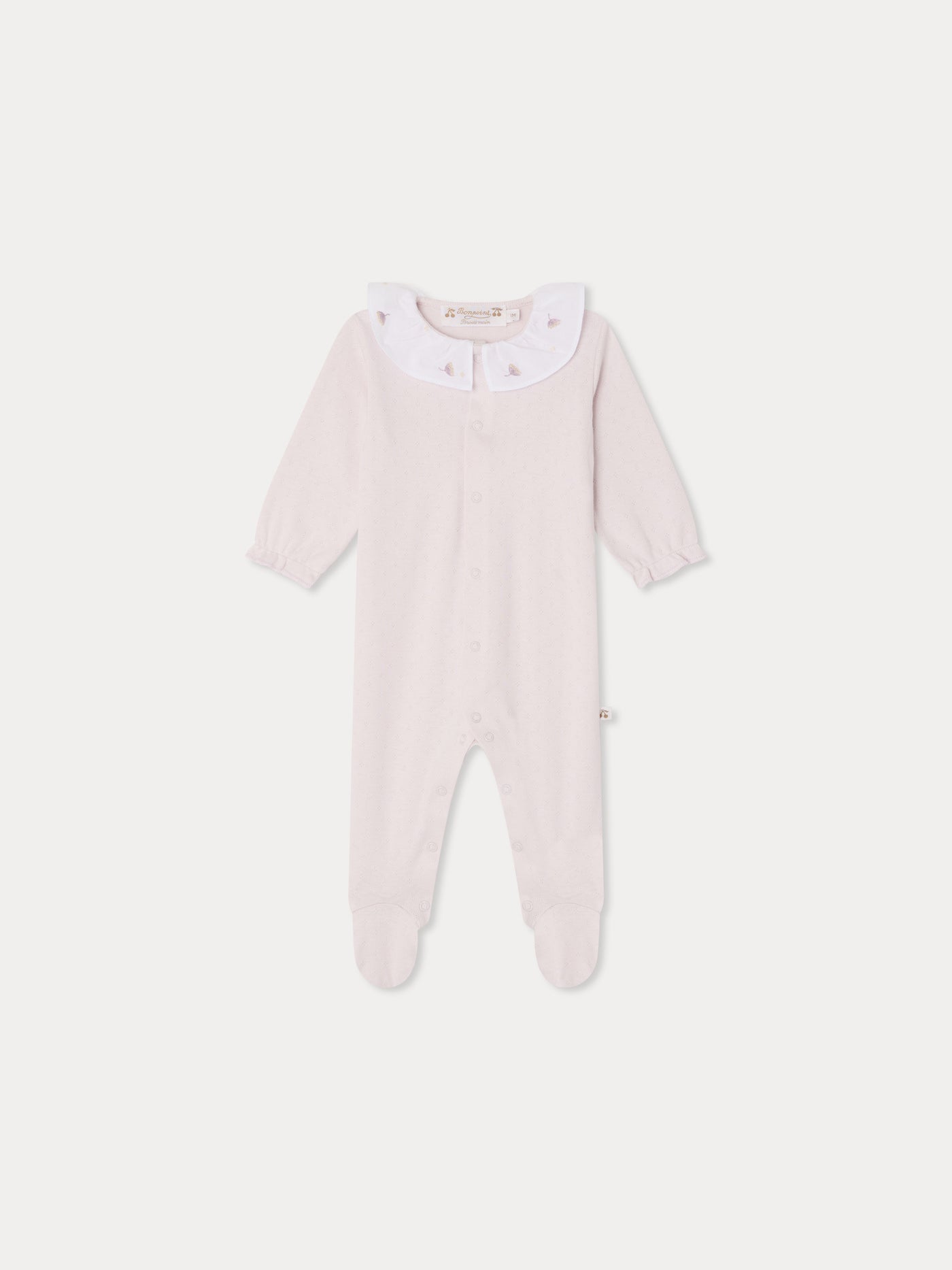 Lintina hand-embroidered pointelle pyjamas in organic cotton