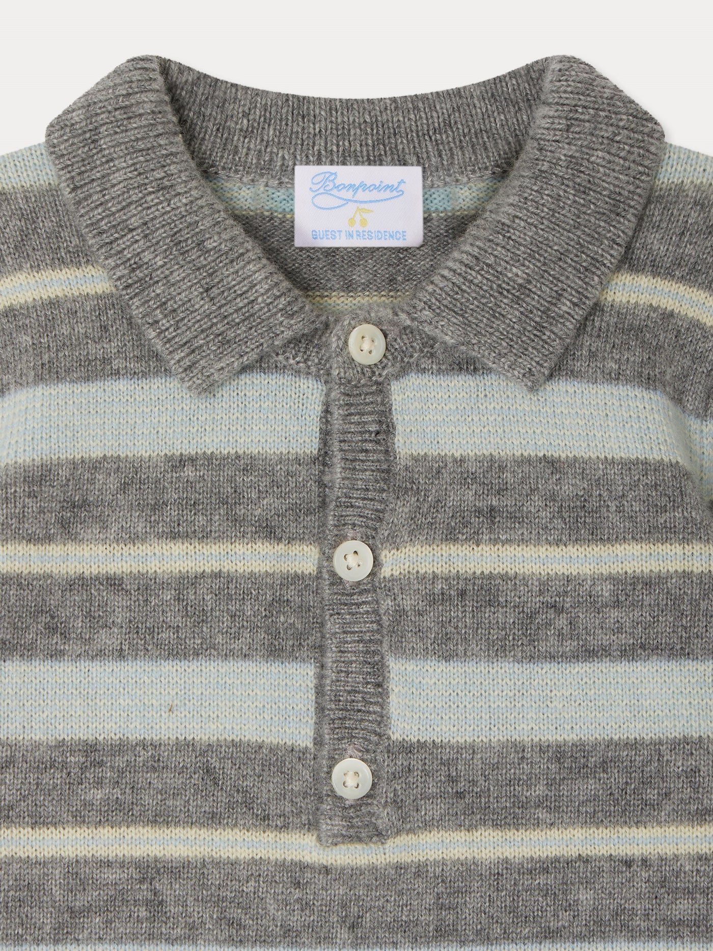 Bonpoint x Guest in Residence Lumi striped cashmere set in heather gray