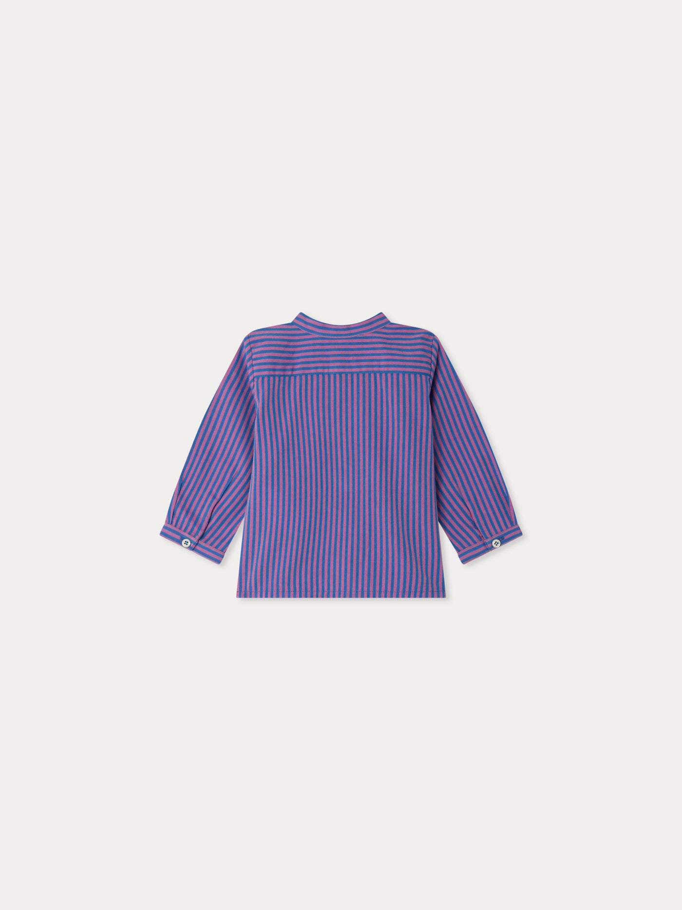 Polisson striped mandarin collar shirt in organic cotton