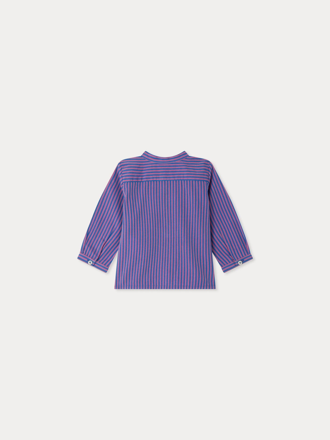 Polisson striped mandarin collar shirt in organic cotton