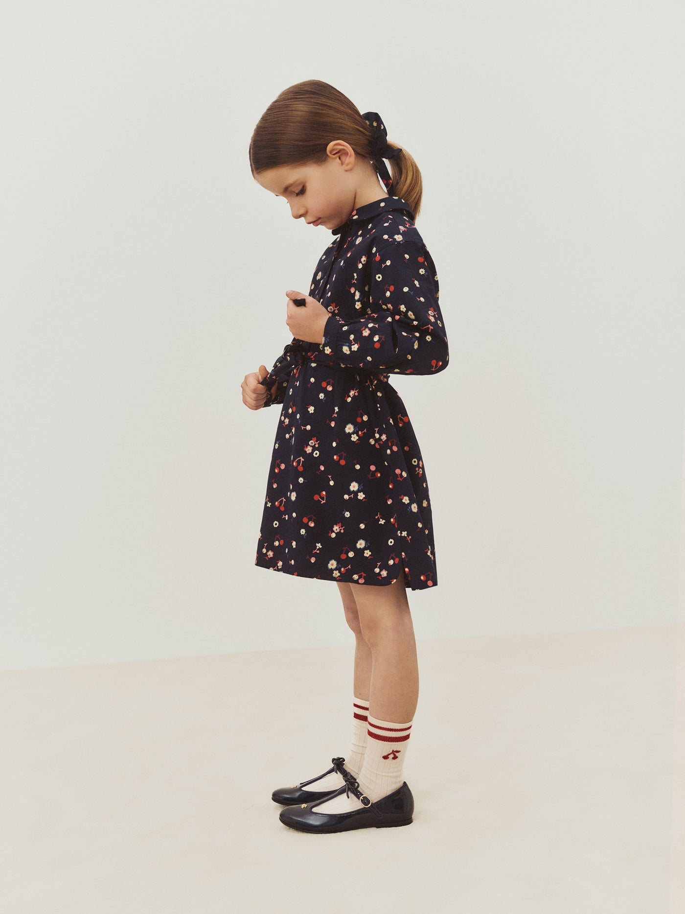 Milaine dress with Peter Pan collar in organic cotton twill
