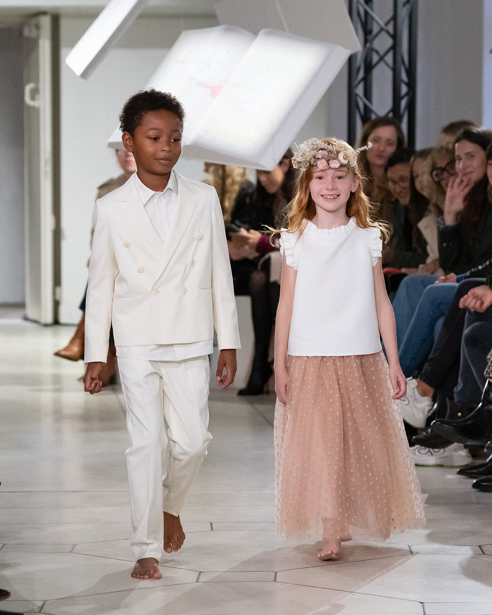 Girl and Boy Summer 2026 Ceremony Look - Embroidered tulle skirt and suit